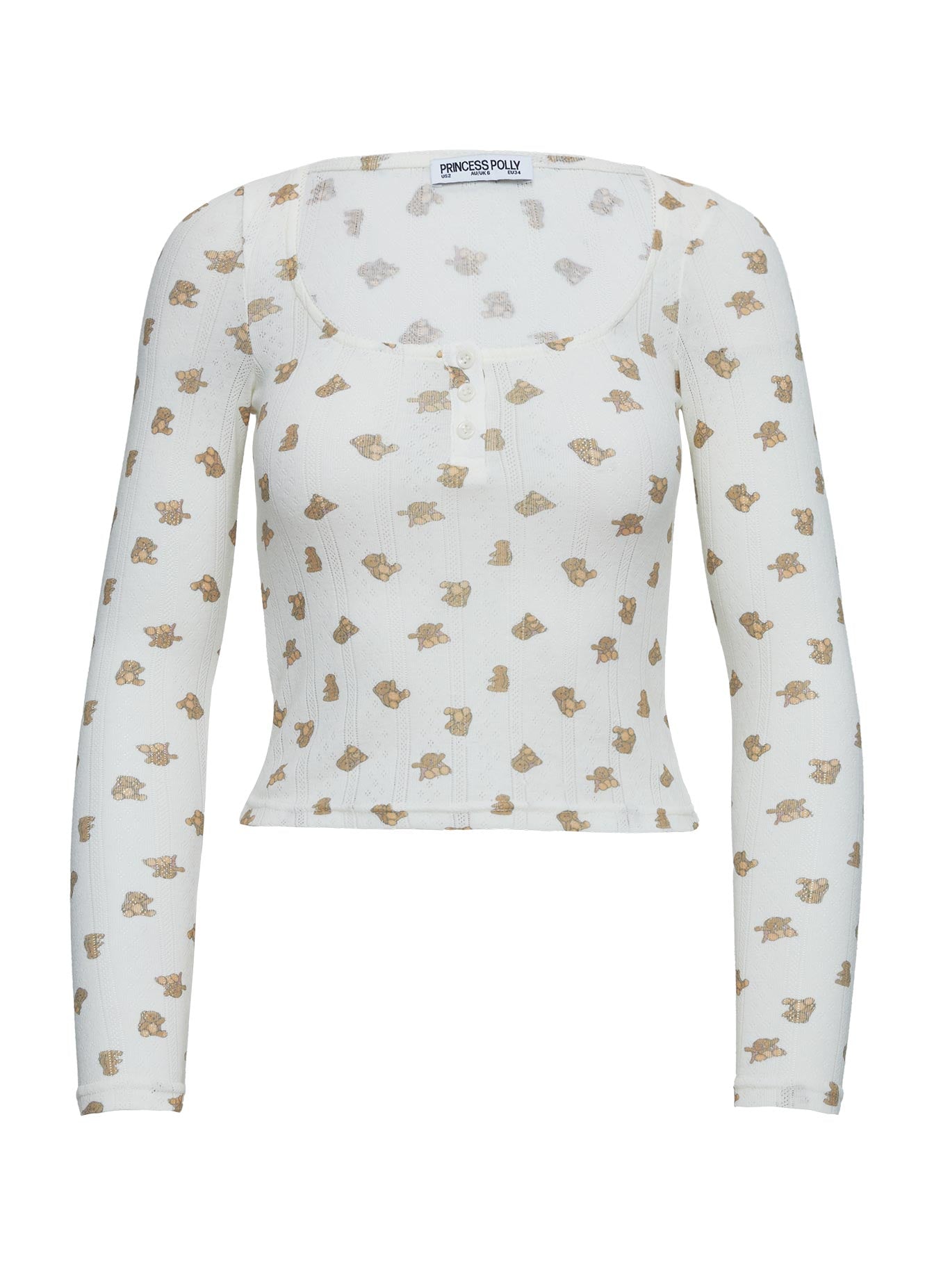 Sleepytea Pointelle Sleep Long Sleeve Top Multi Geniue Stockist For Sale