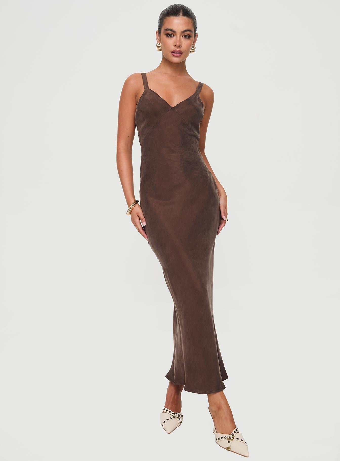 Laurette Maxi Dress Brown Petite Perfect Cheap Online