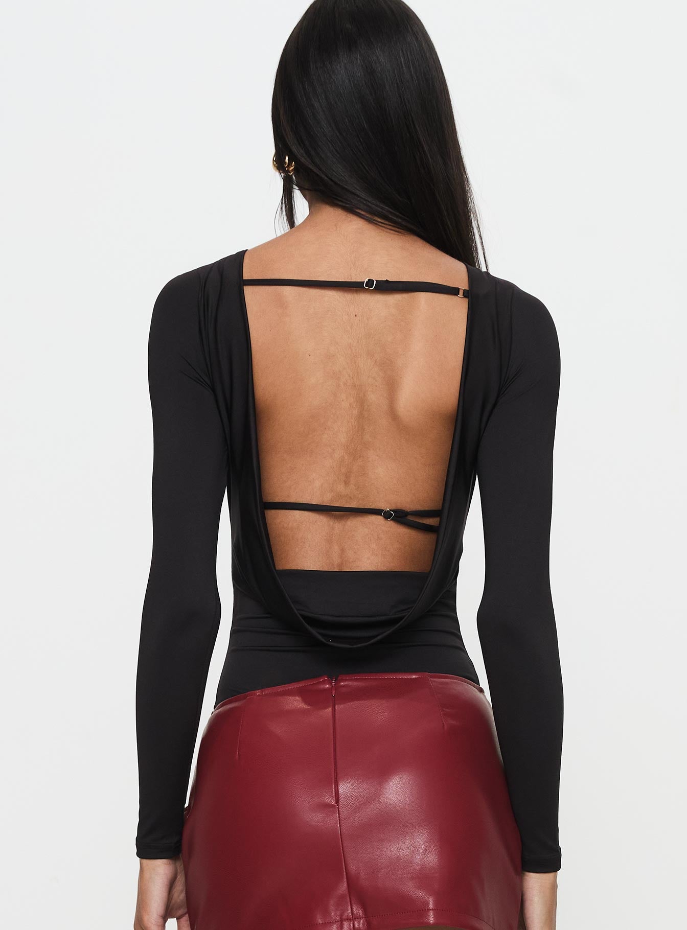 Quinby Backless Long Sleeve Bodysuit Good Selling Online