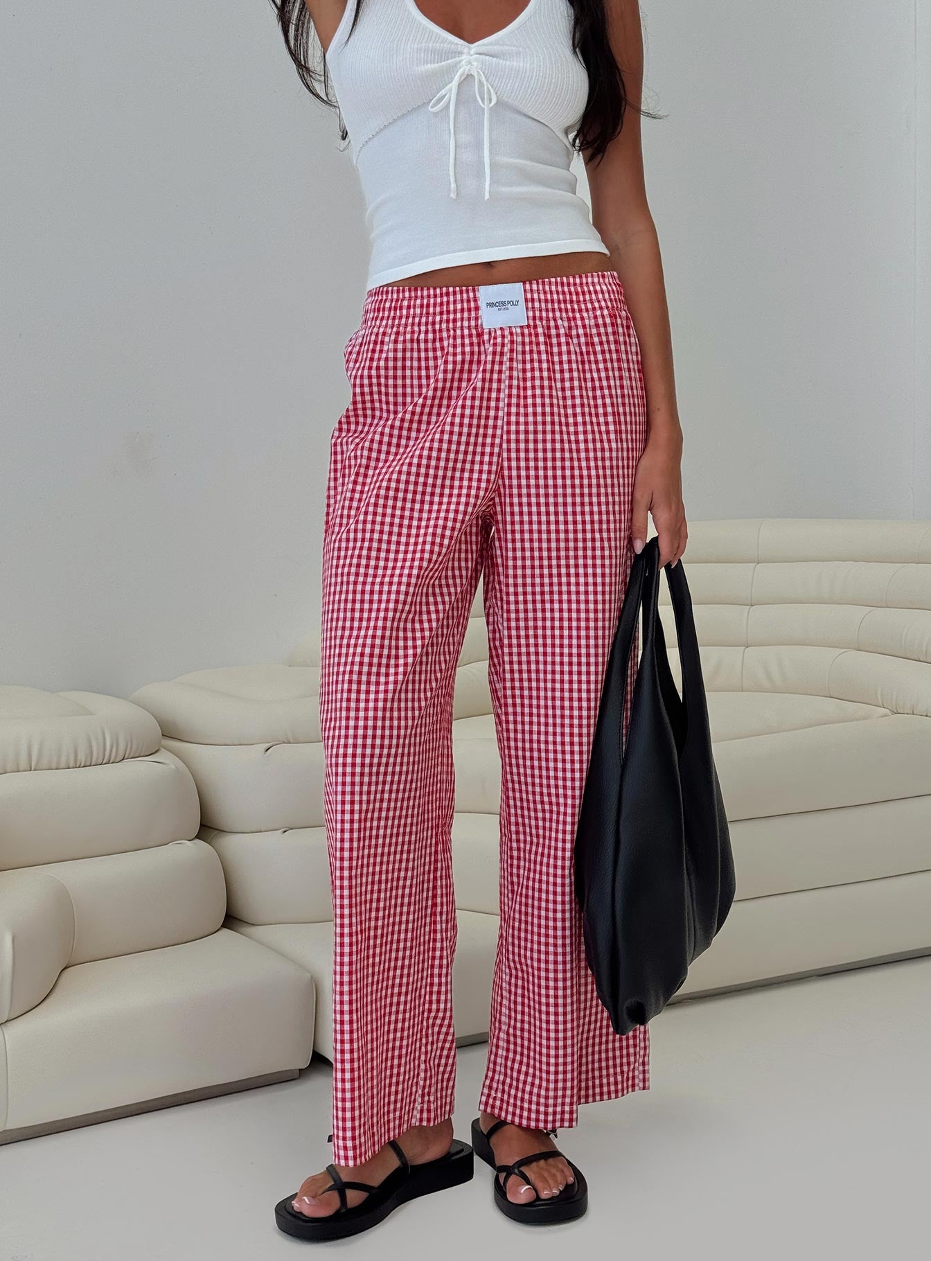 Beach House Pants Red Gingham Tumblr Cheap Pice