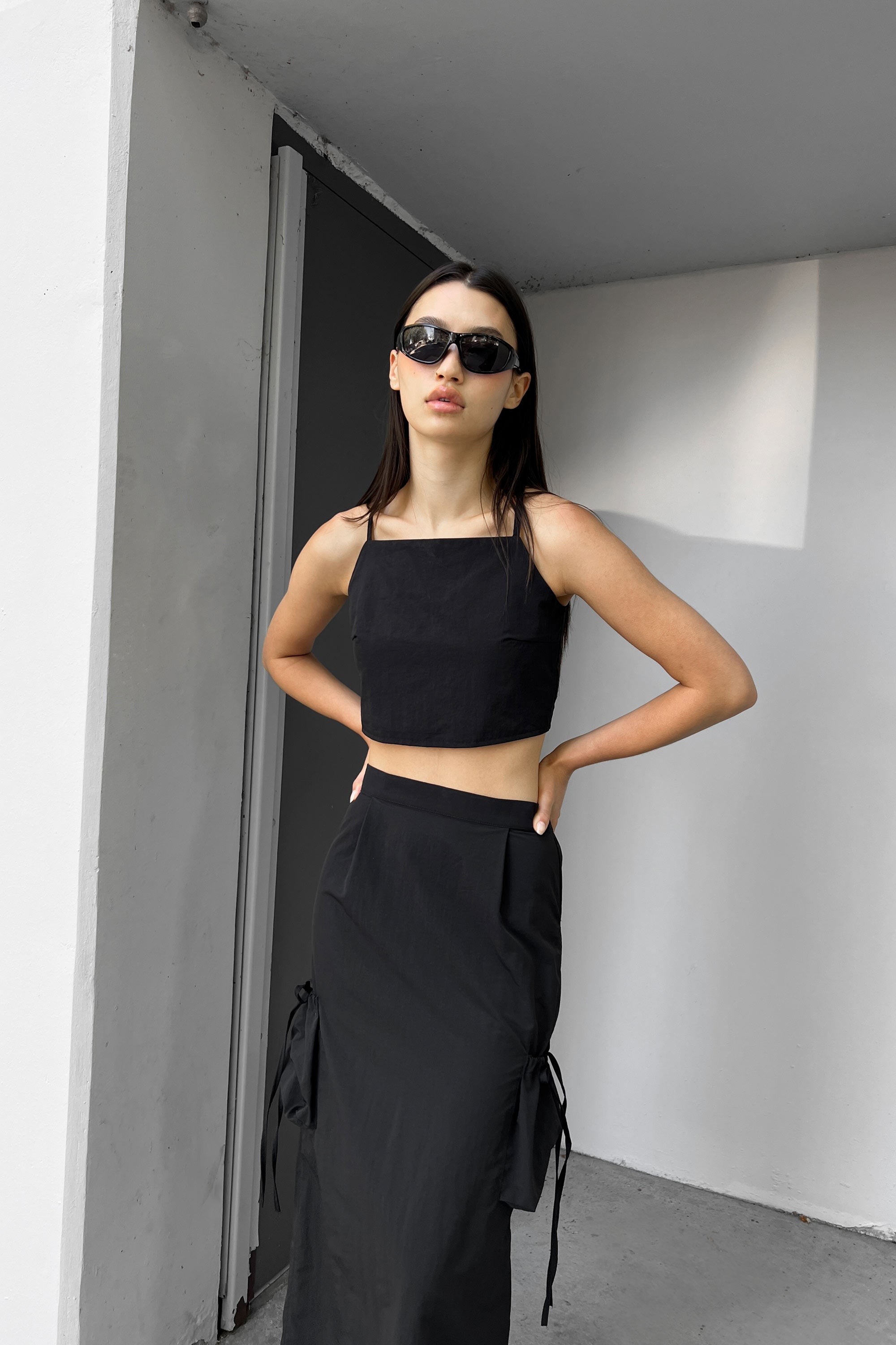 OPEN BACK TANK AND CARGO MIDI SKIRT SET Genuine Sale Online