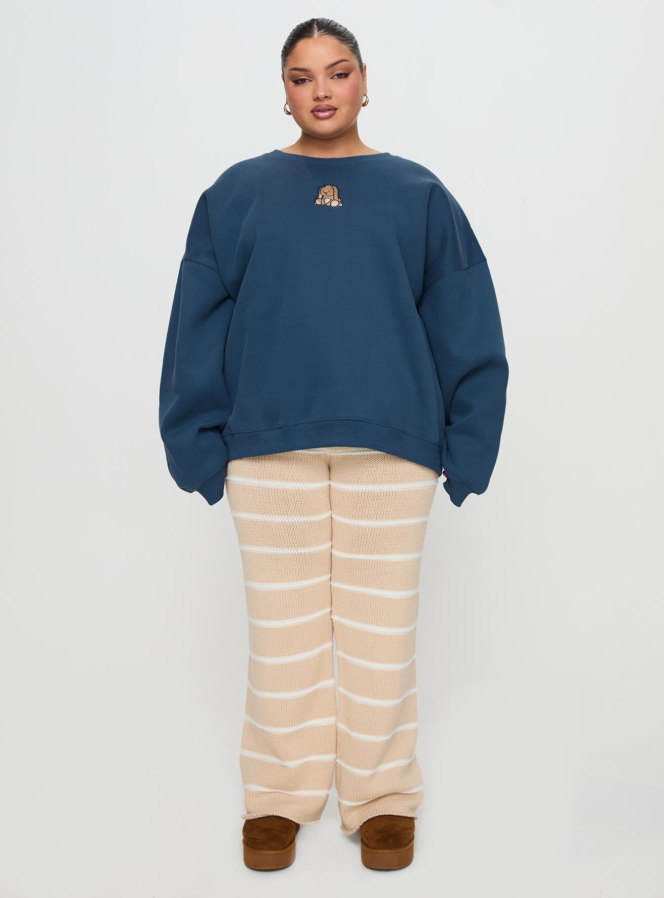 Sleepy Bunny Crewneck Jumper Navy Curve Sale Low Cost