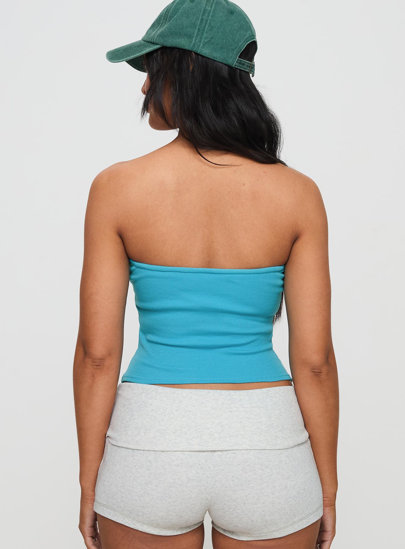 Baseline Strapless Rib Top Blue Discount Cheapest Pice