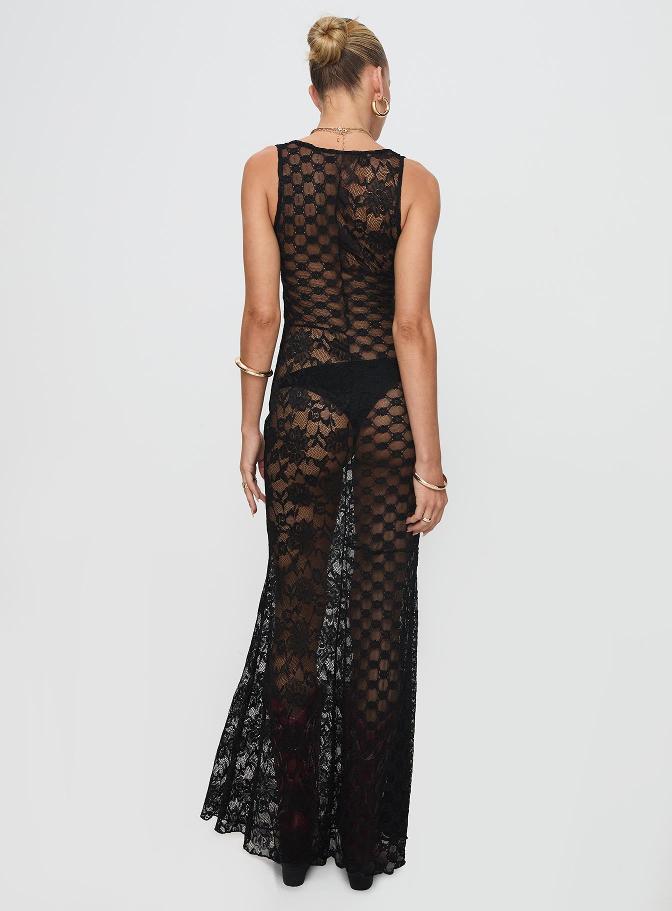 Zhara Lace Dress Black With Credit Card Online
