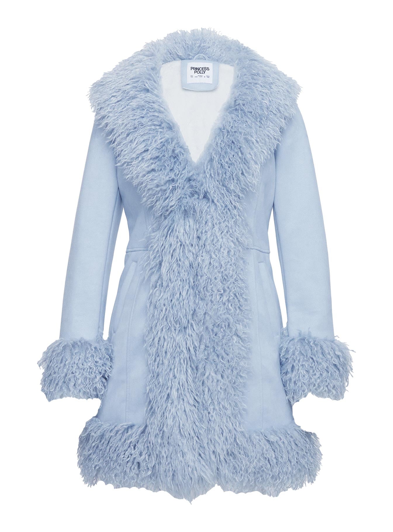 Josefina Faux Fur Detail Jacket Blue Cheap Sale Popular