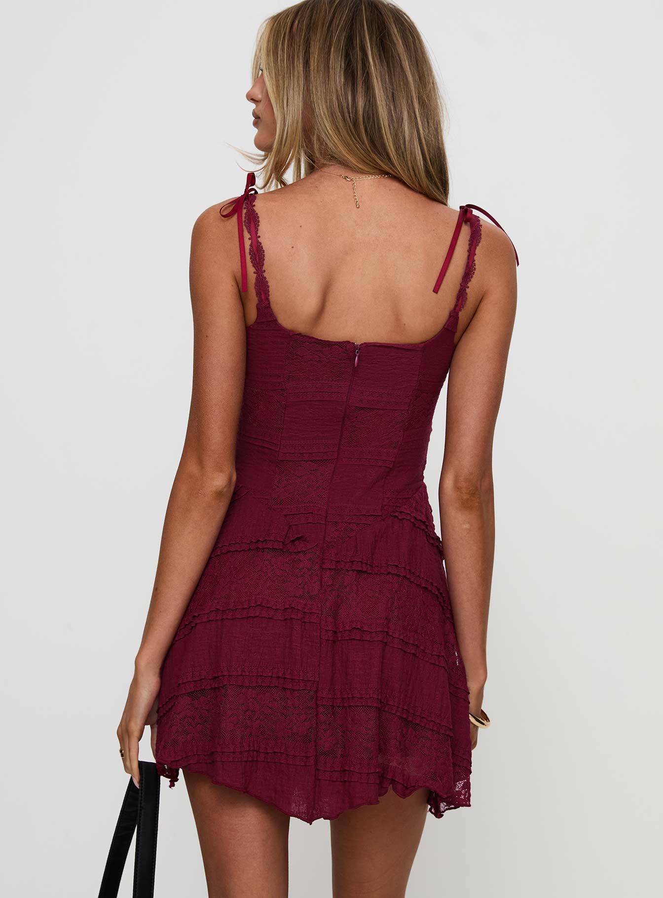 Dwyer Mini Dress Burgundy Popular