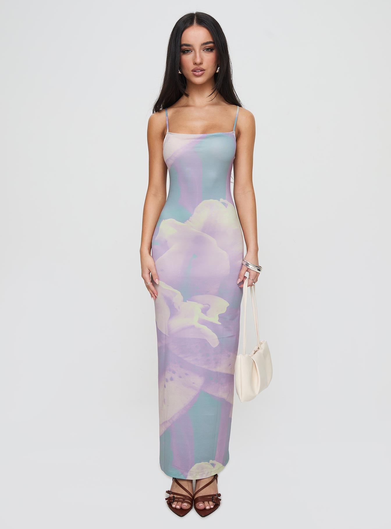 Norila Maxi Dress Slinky Orchid Petals Lilac Sale Pre Order