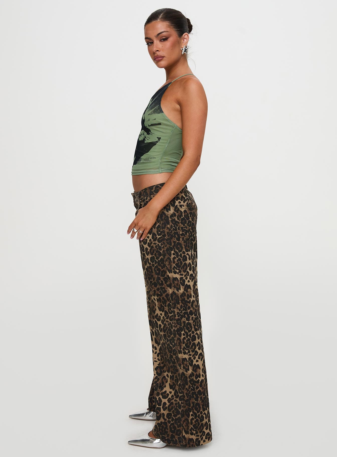 Pantar Low Rise Pants Leopard Sale Lowest Pice