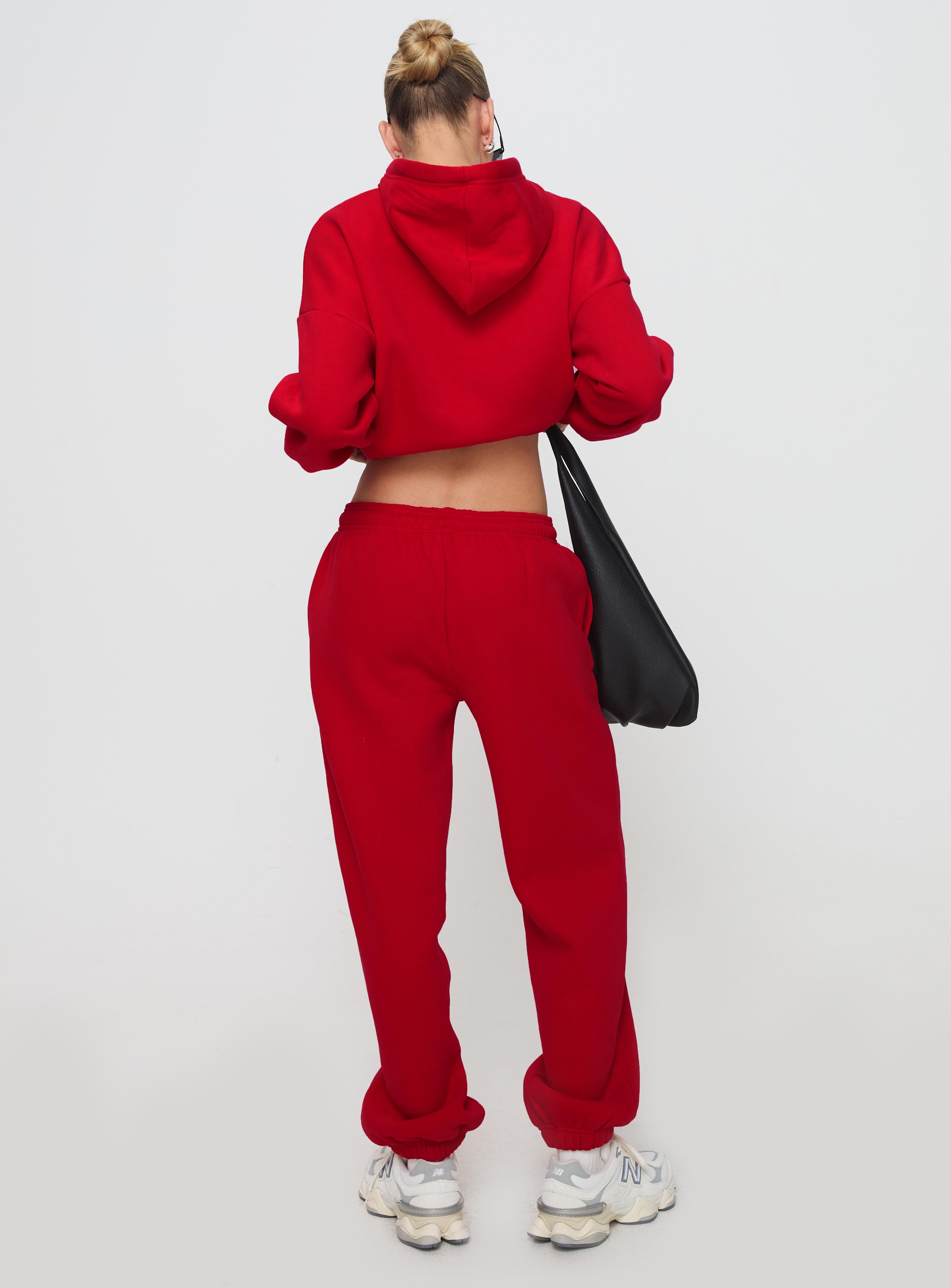 Dream Fleece Ankle Cuff Sweatpants Red Stockist Online