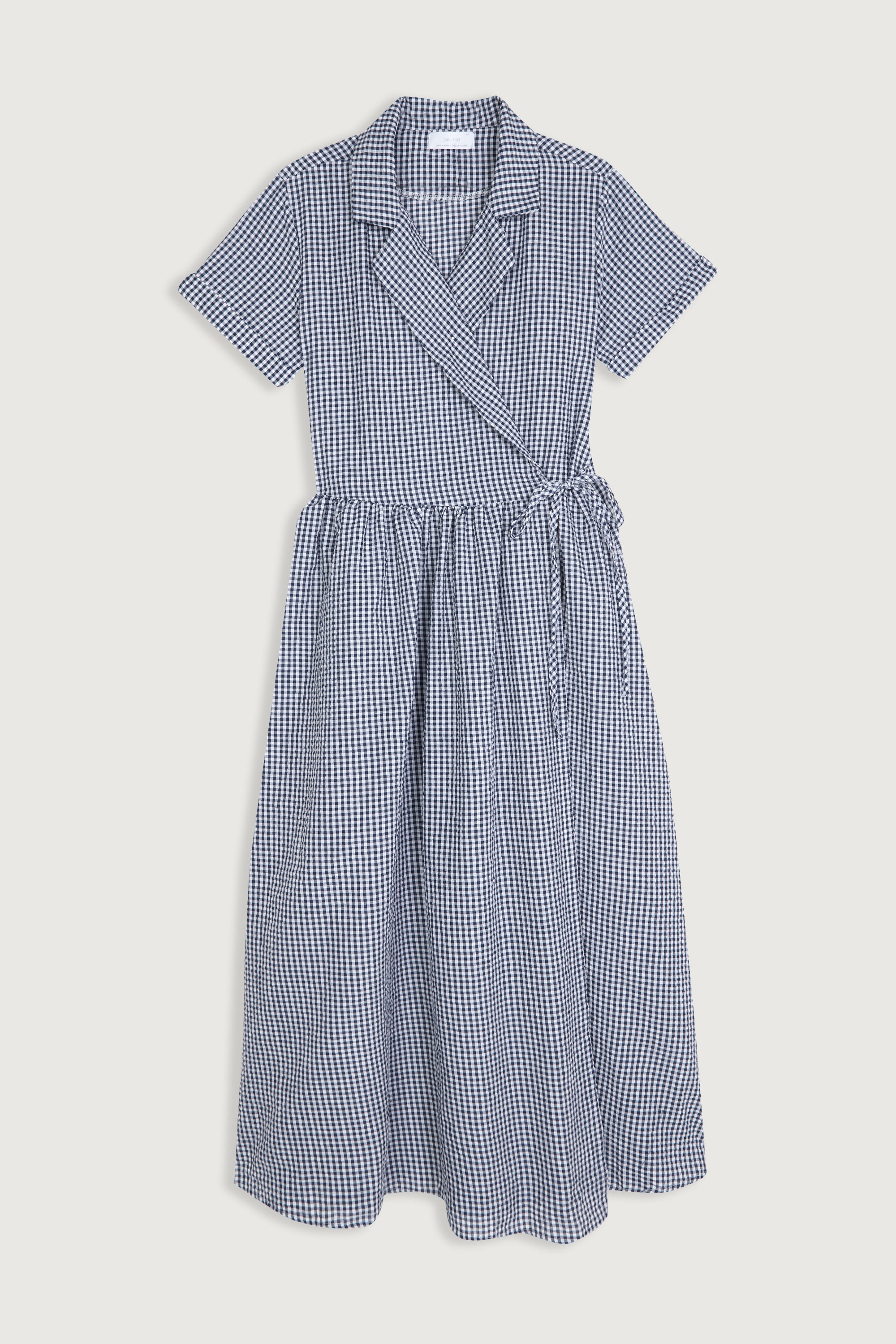 GINGHAM WRAP DRESS Sale Low Pice