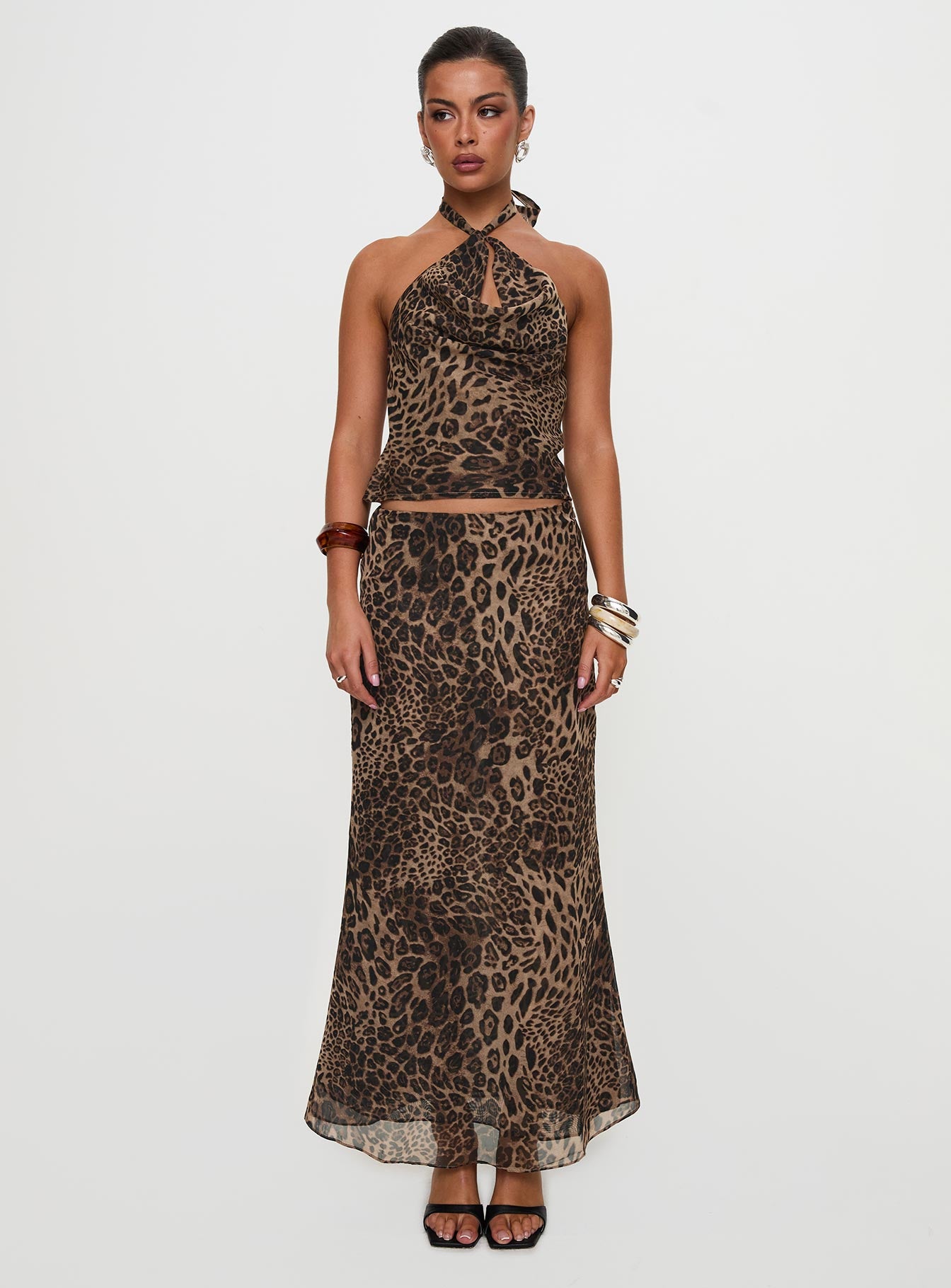 Eleganza Maxi Skirt Leopard Get To Buy Sale Online