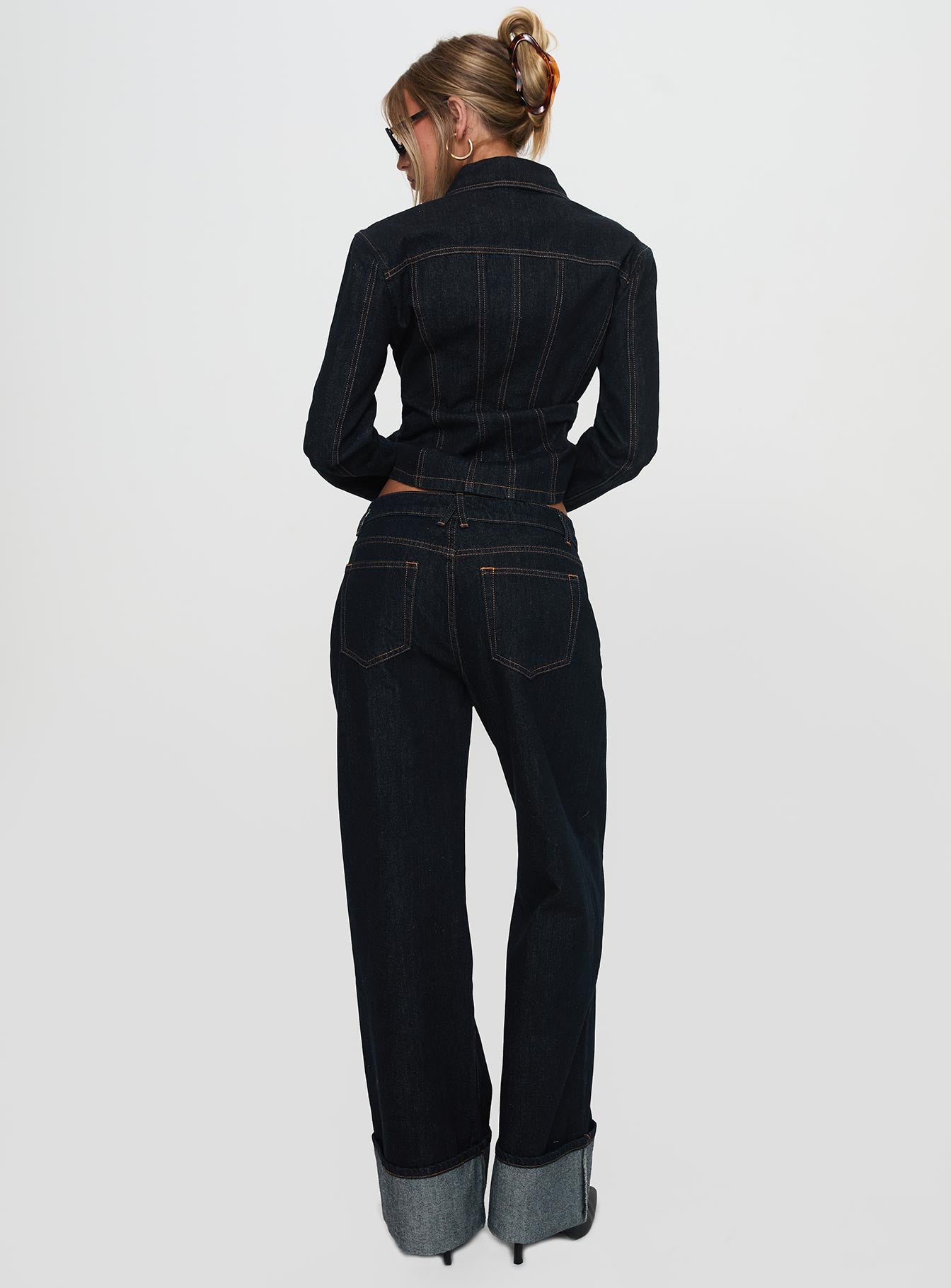 Top Model Cuffed Jean Dark Denim Pay With Visa Sale Online