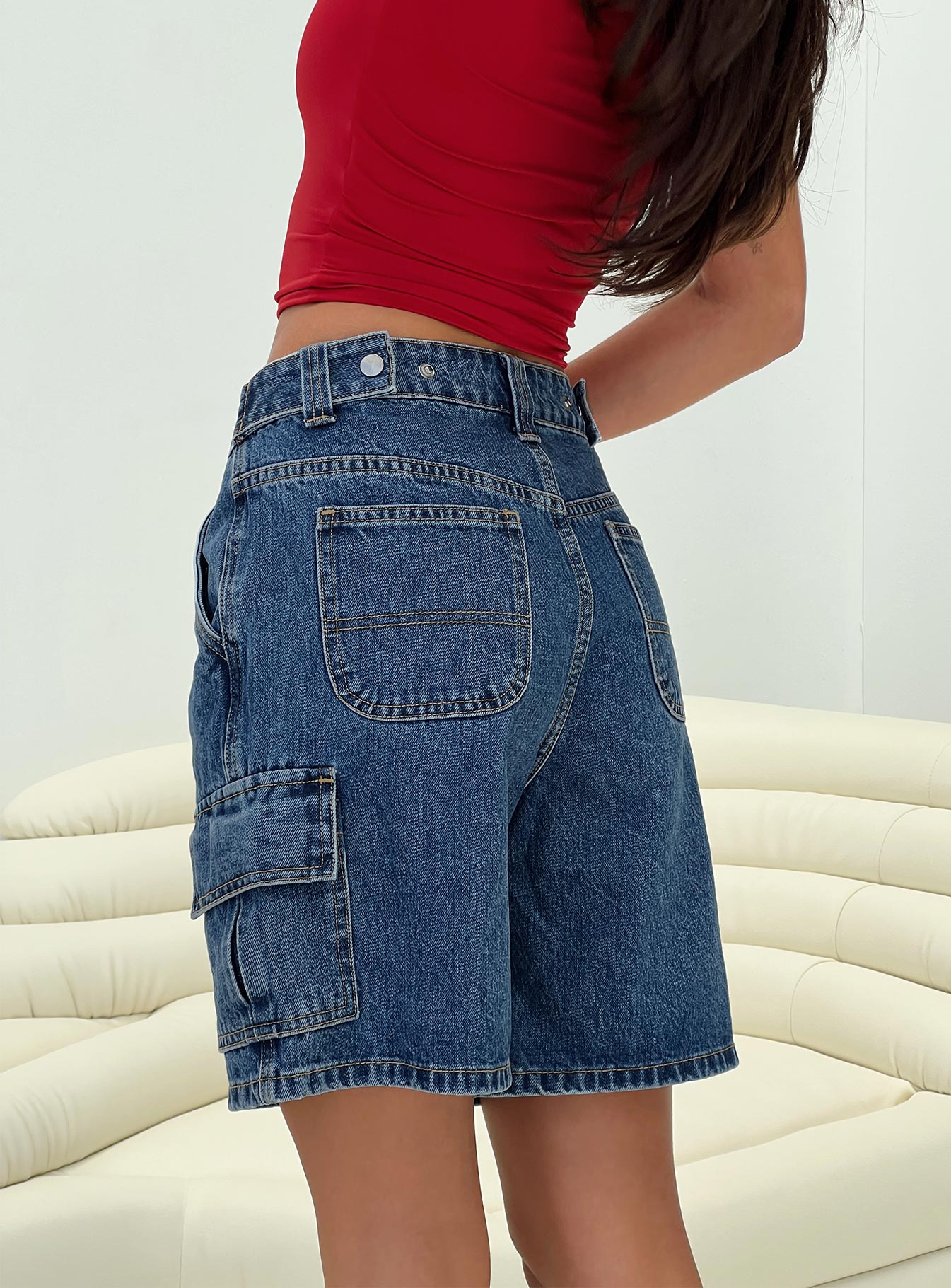 Mika Carpenter Denim Shorts Mid Wash Lower Impact Websites Online