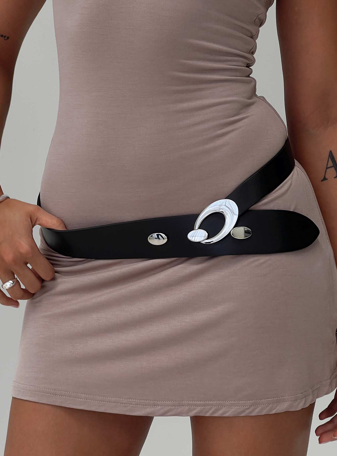 Jaide Low Waist Belt Black / Silver Free Shipping Fashionable