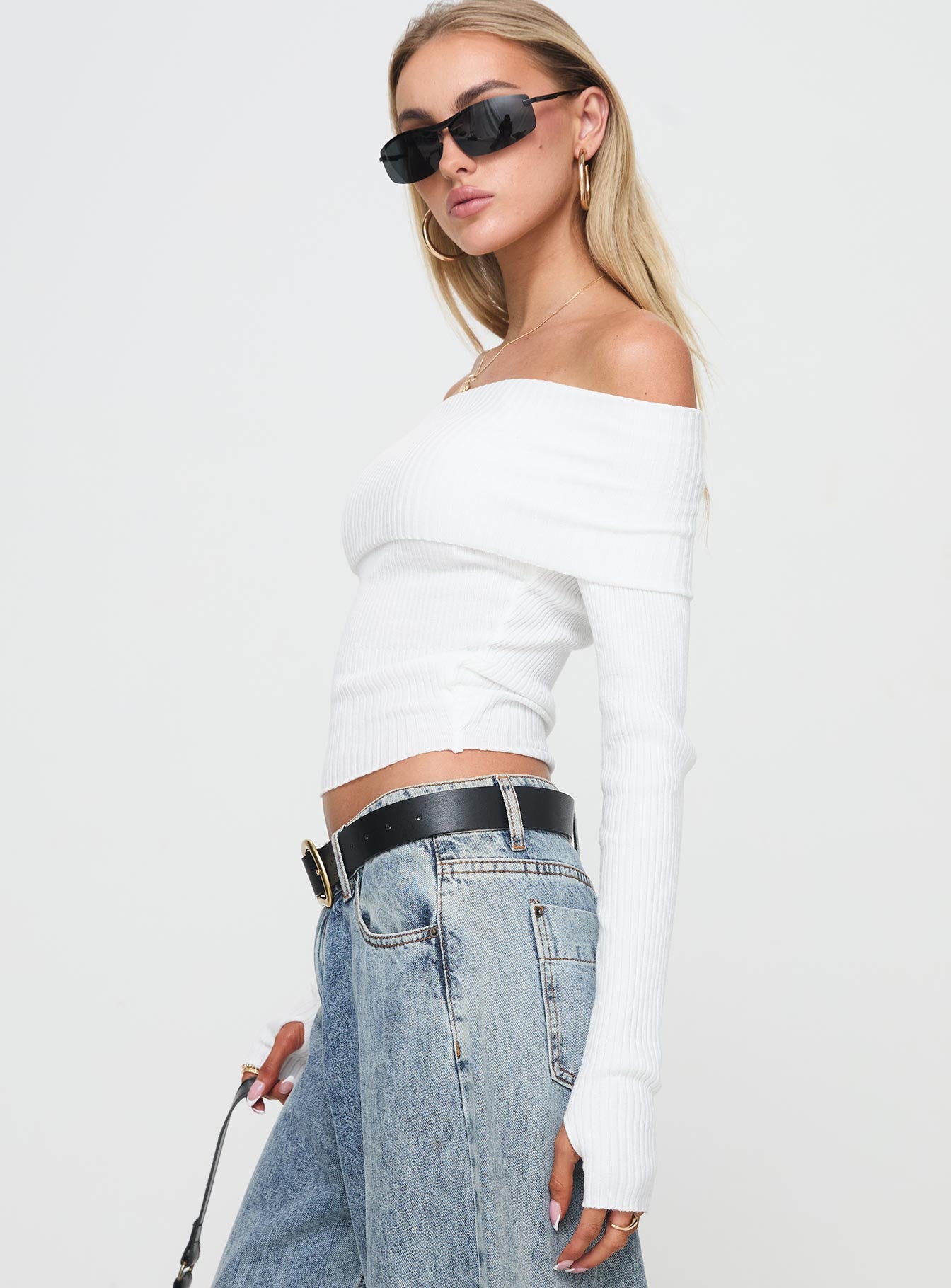 Morley Off Shoulder Sweater White 2025 Newest Cheap Online