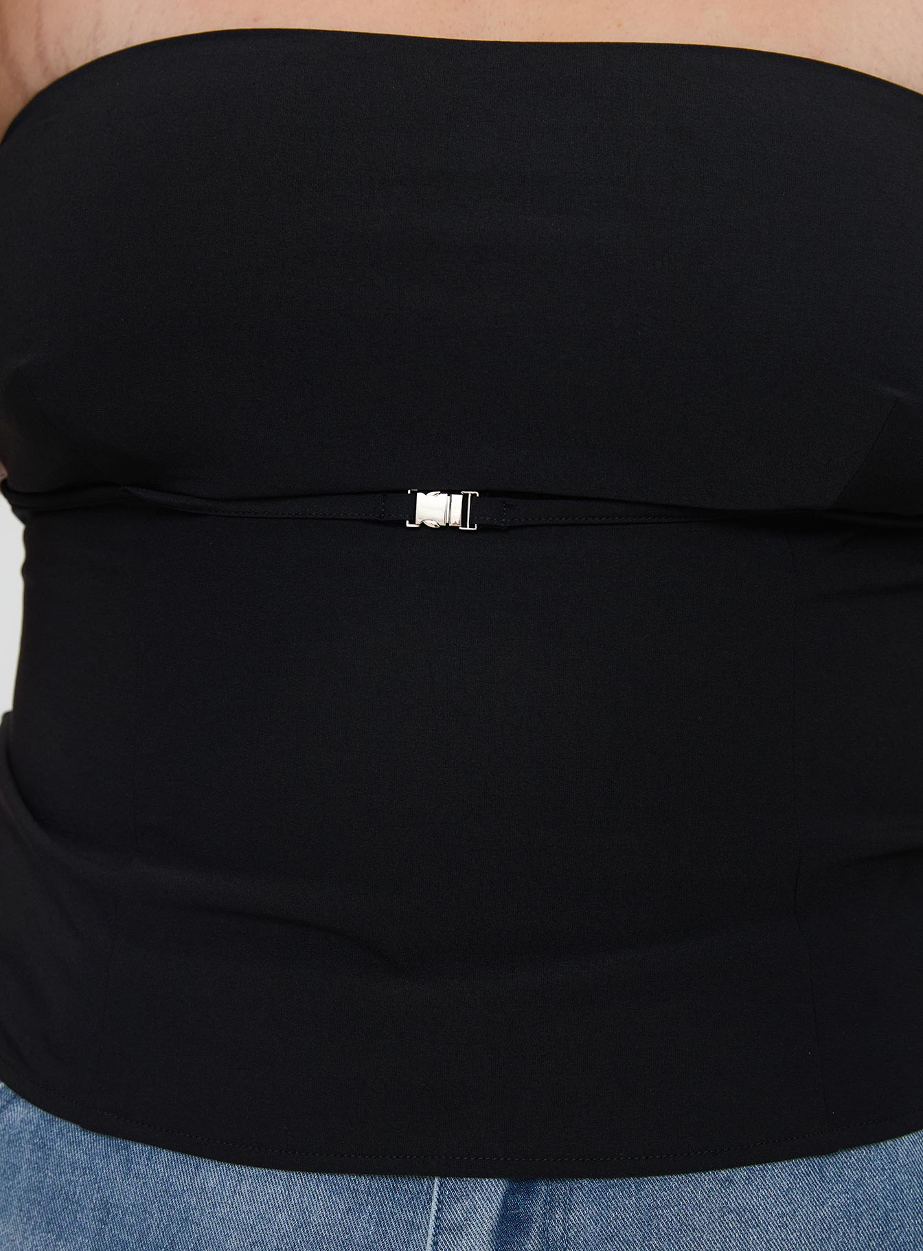 Flounce Strapless Top Black Curve Outlet Exclusive
