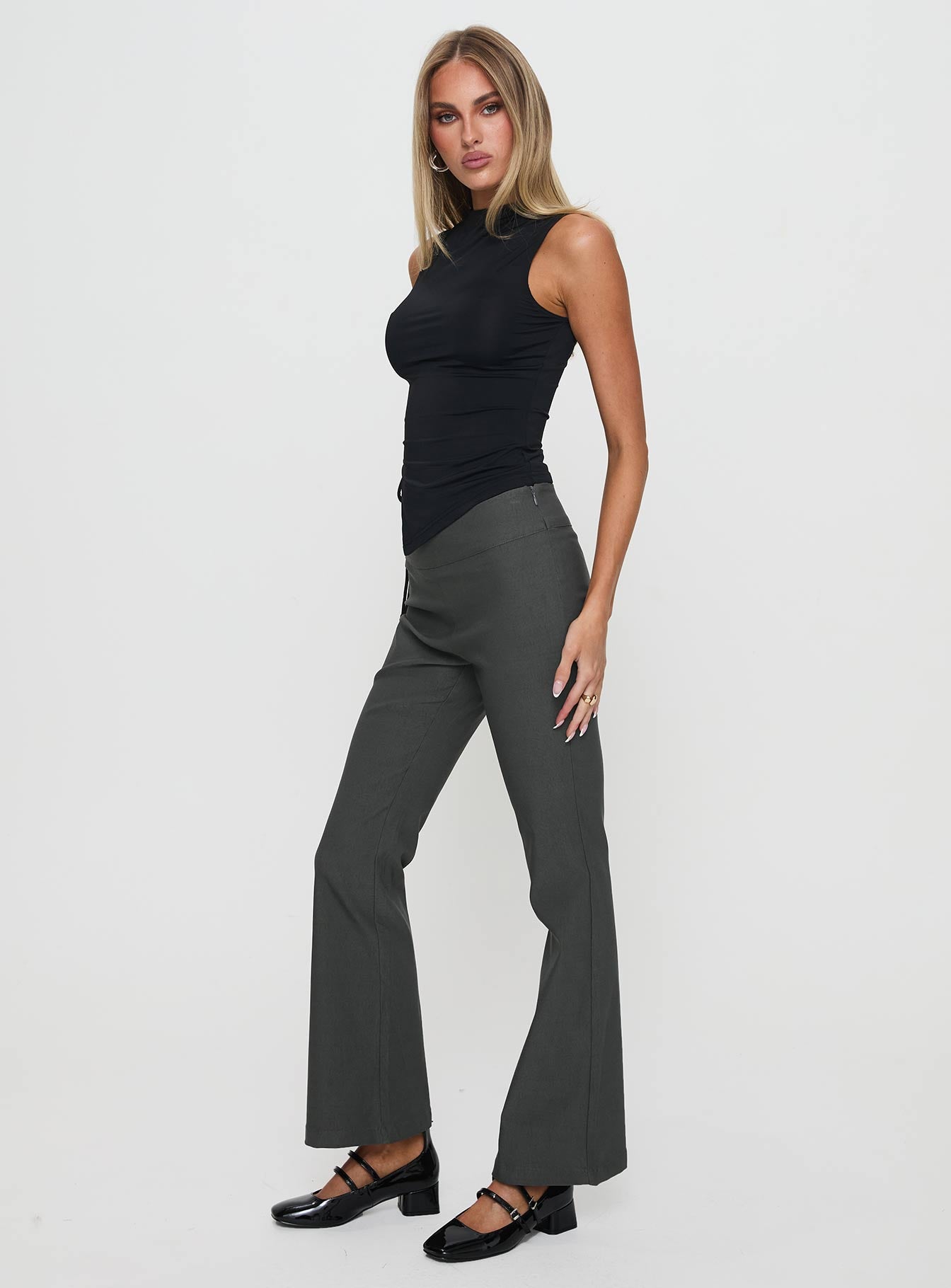 Everyday Flared Pants Slate Grey Discount Professional