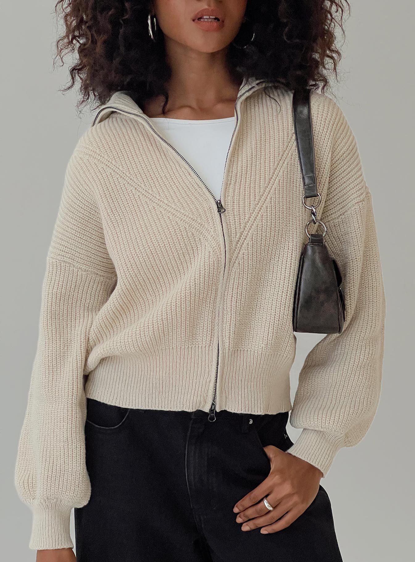 Merivale Knit Sweater Beige Deals Online