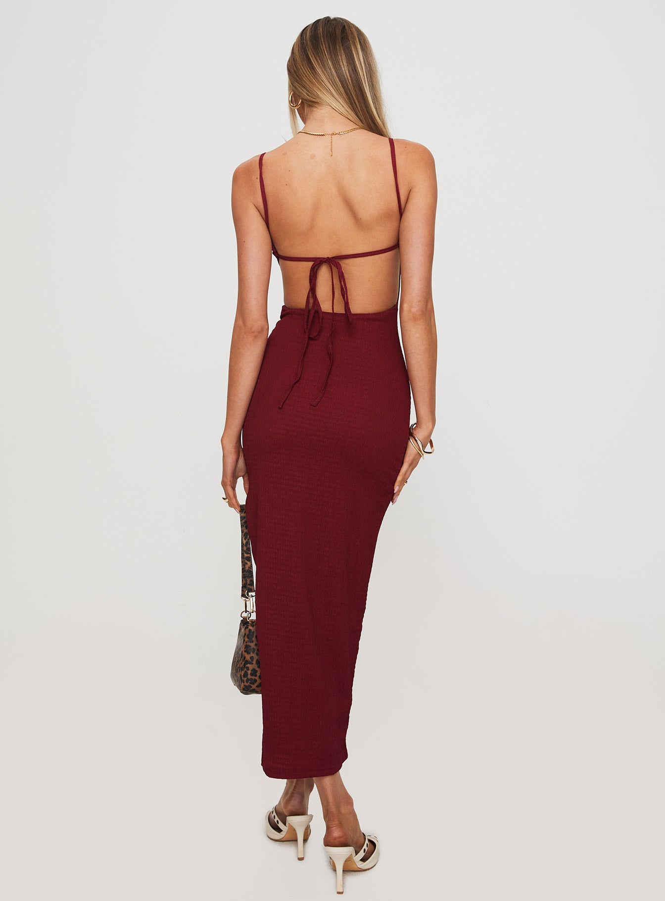 Elestria Maxi Dress Burgundy Outlet Order