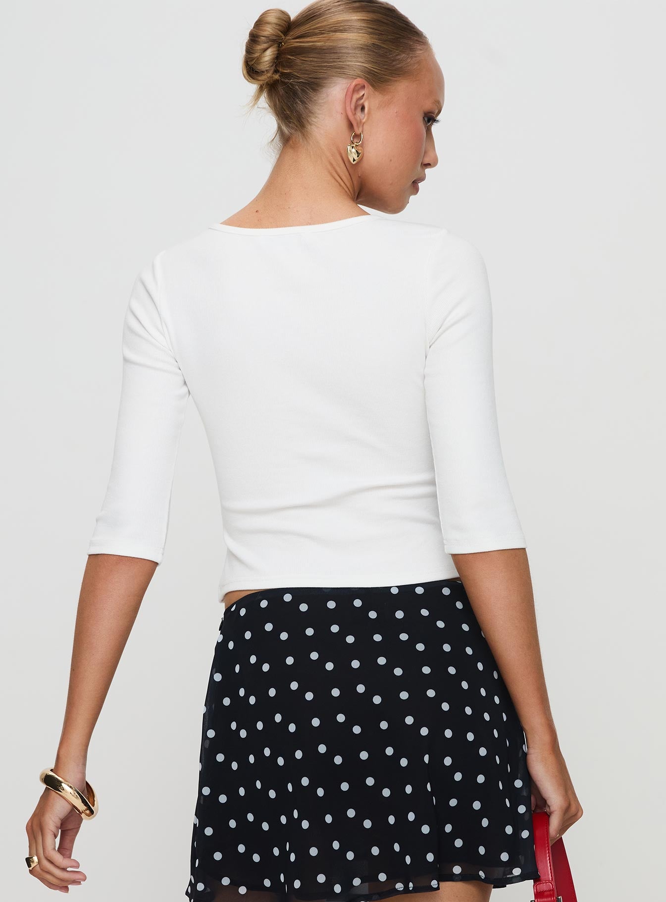 Elaia 3/4 Sleeve Top White Clearance Geniue Stockist