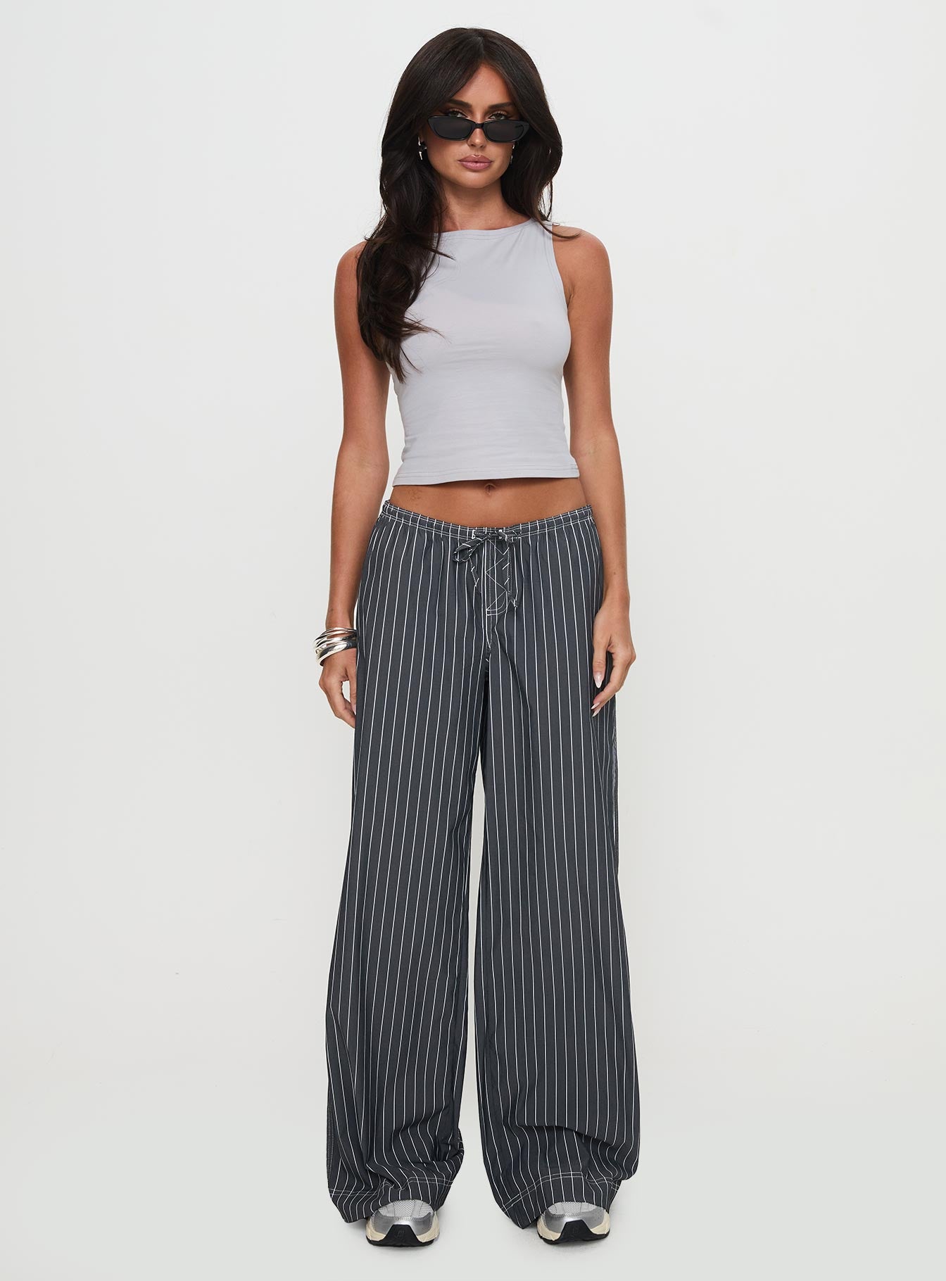 Terrance Baggy Pant Grey Stripe With Mastercard Online