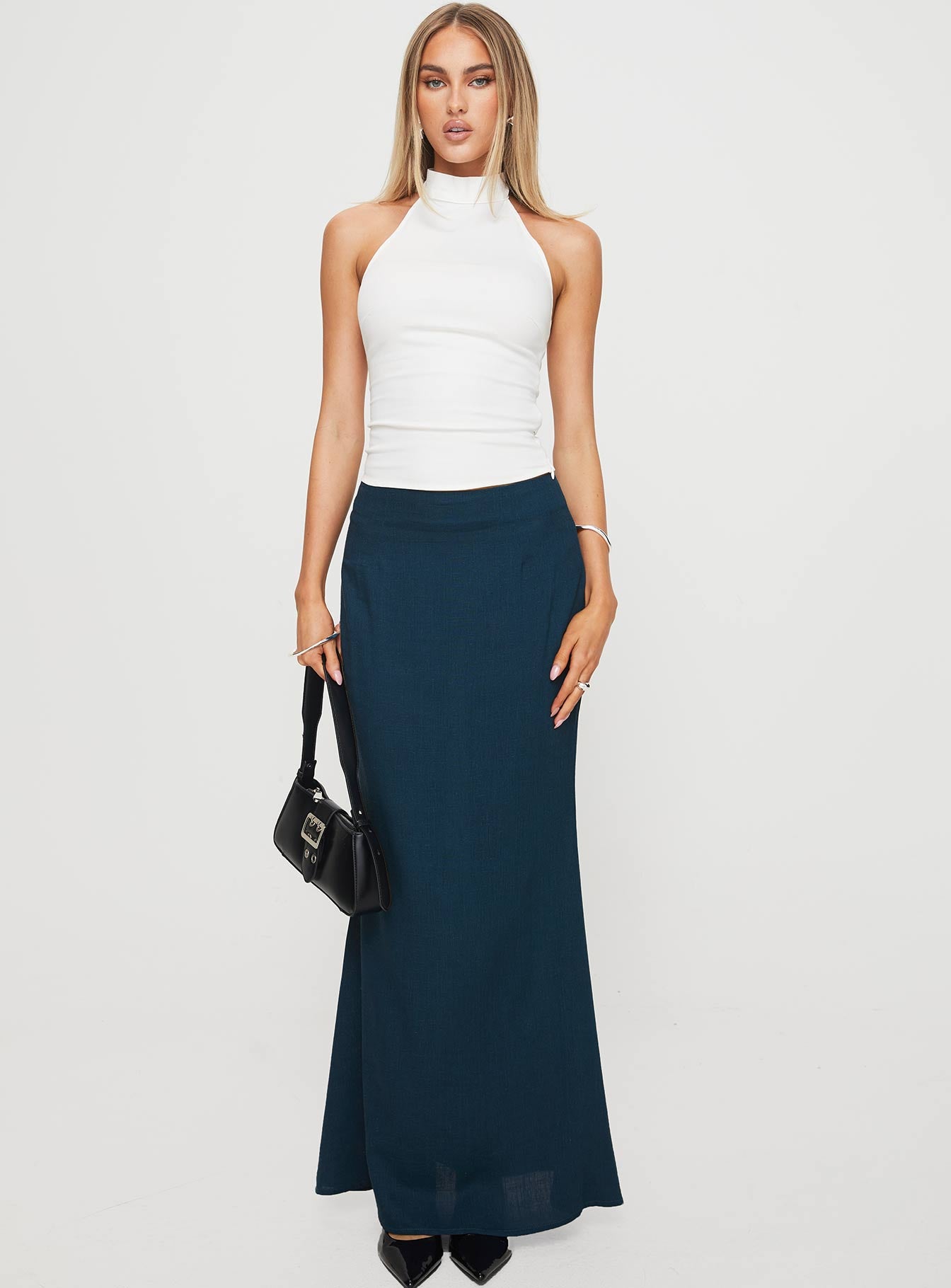 Sophia Maxi Skirt Navy Official Site