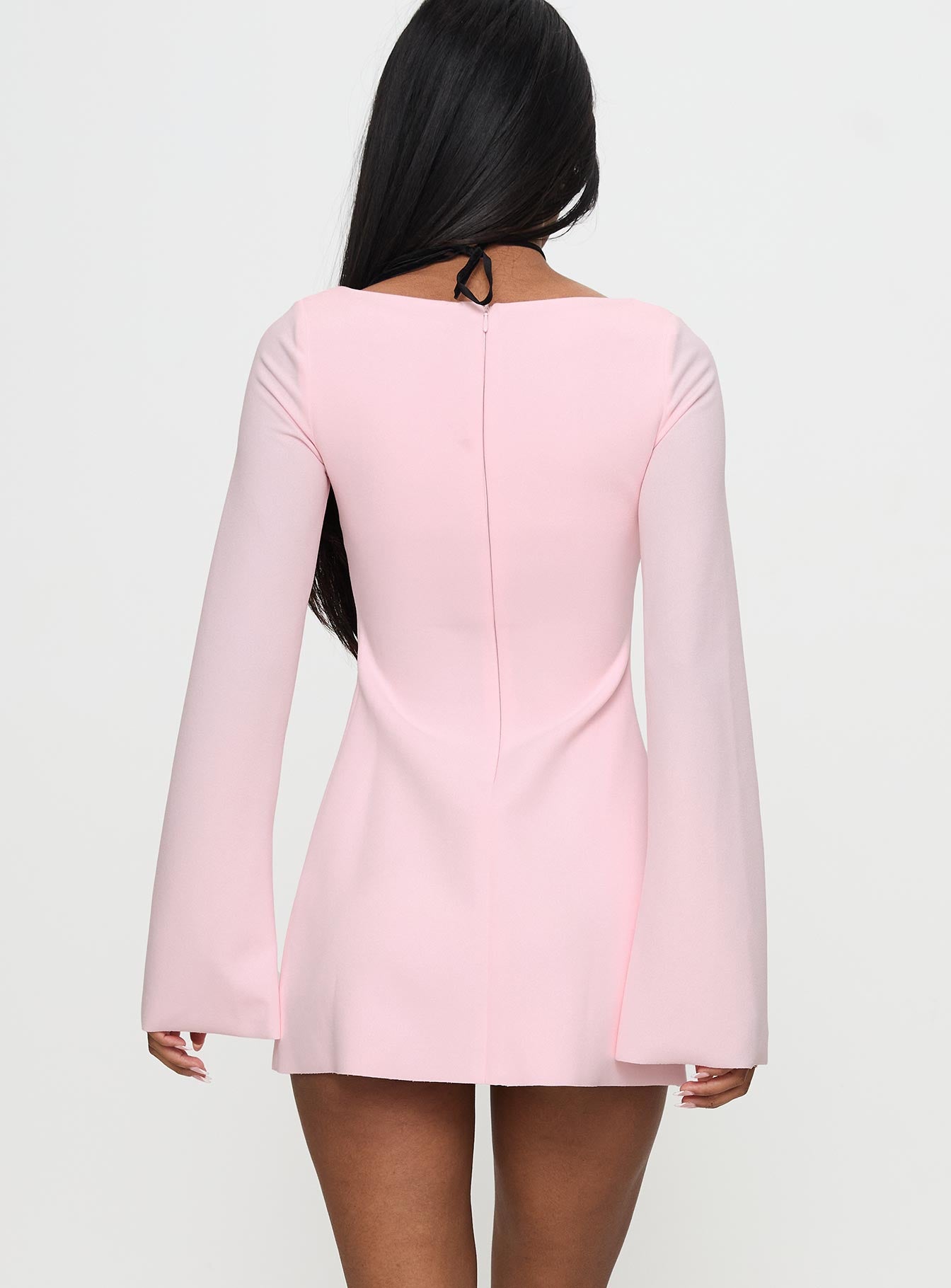 Bombshell Long Sleeve Mini Dress Pink Outlet 2025 New