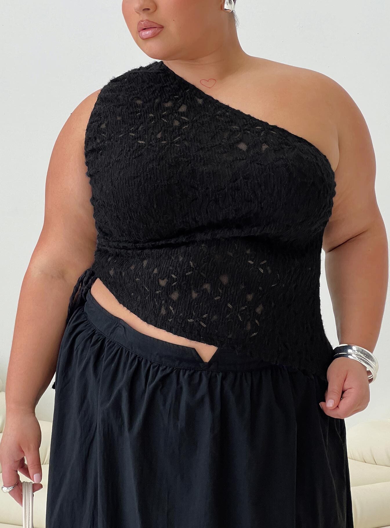Sensua One Shoulder Top Black Buy Cheap Best Sale
