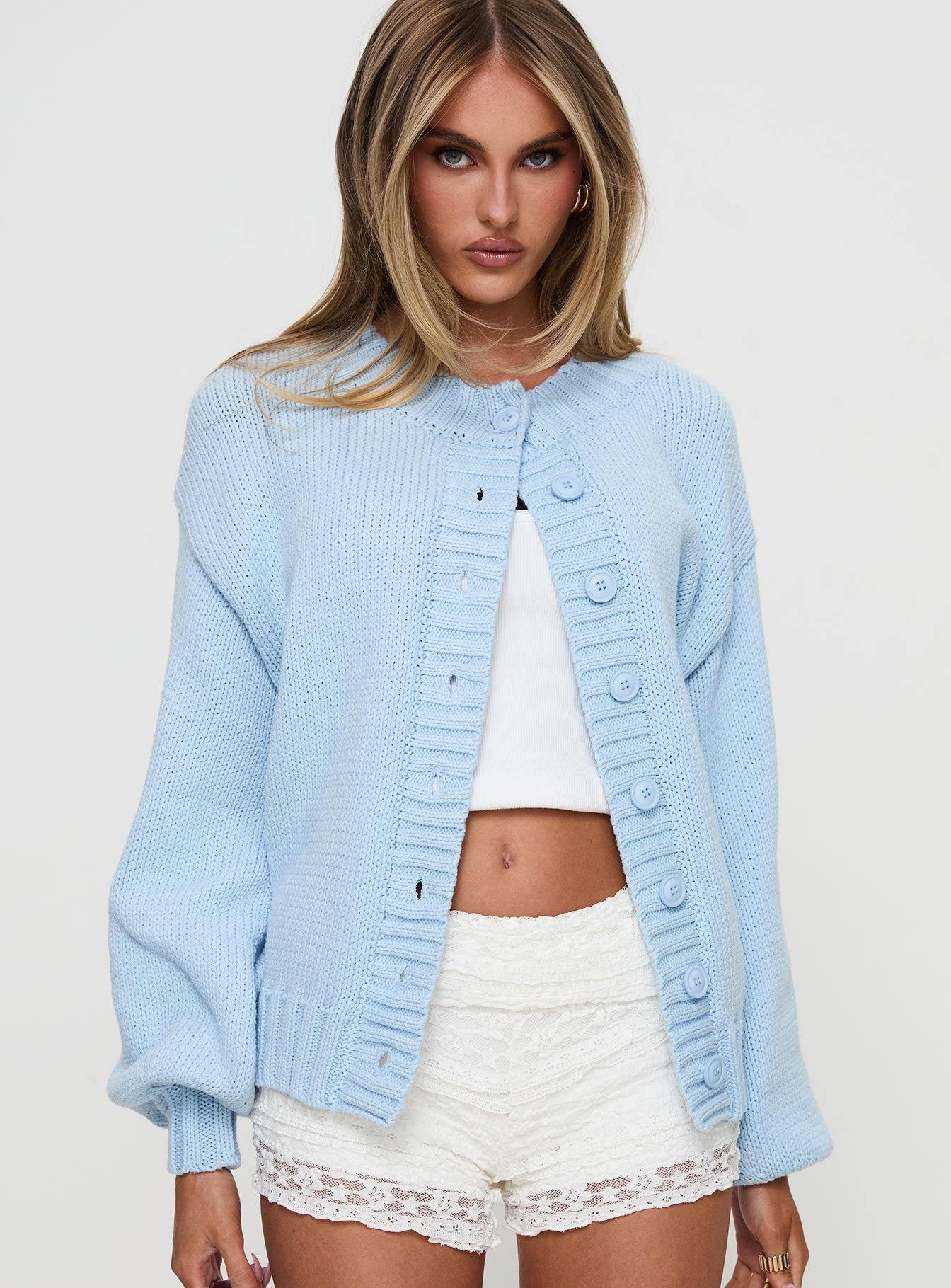 Edern Cardigan Blue Free Shipping Cost