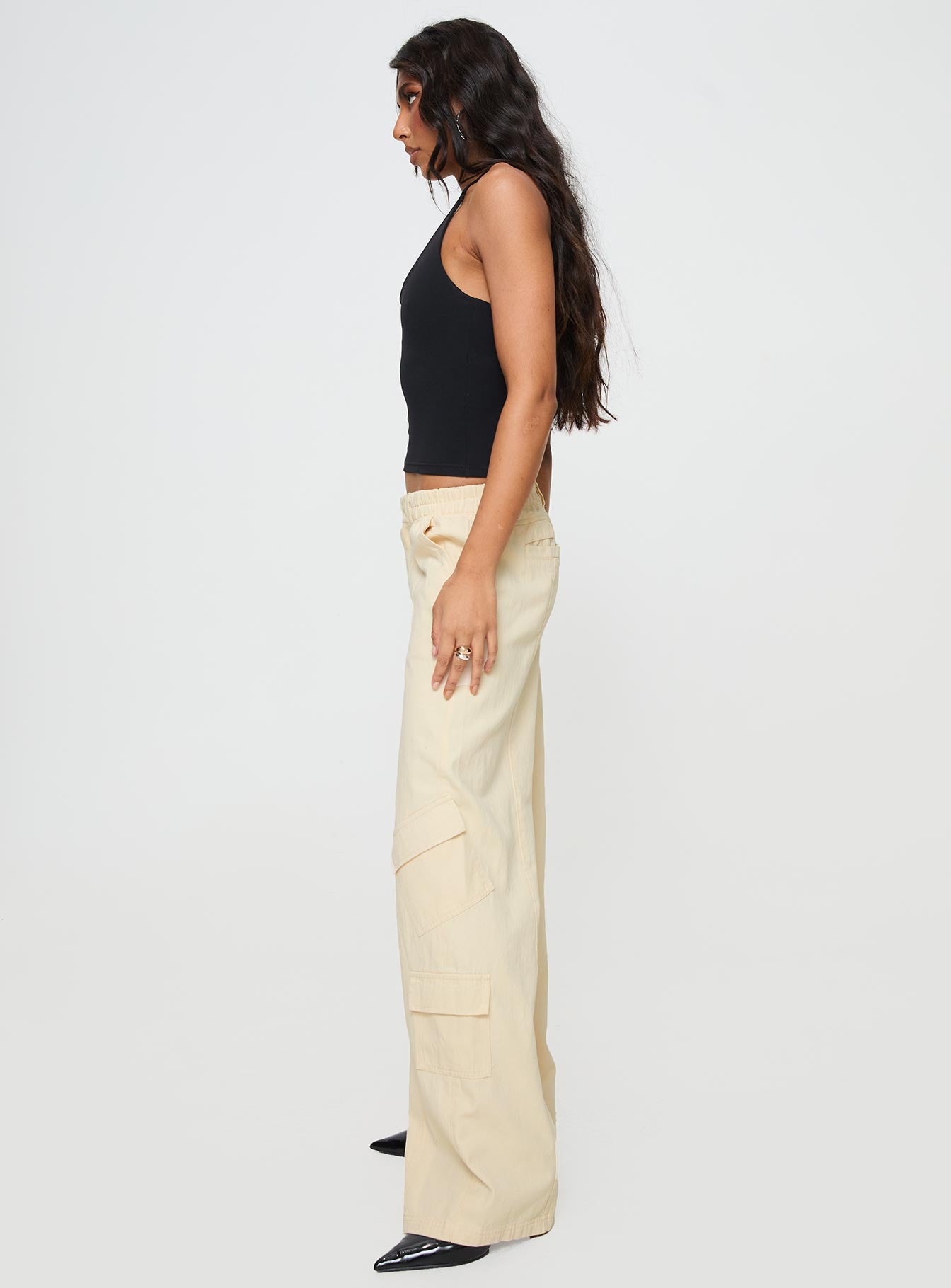 Chicker Mid Rise Pants Beige Sale Great Deals