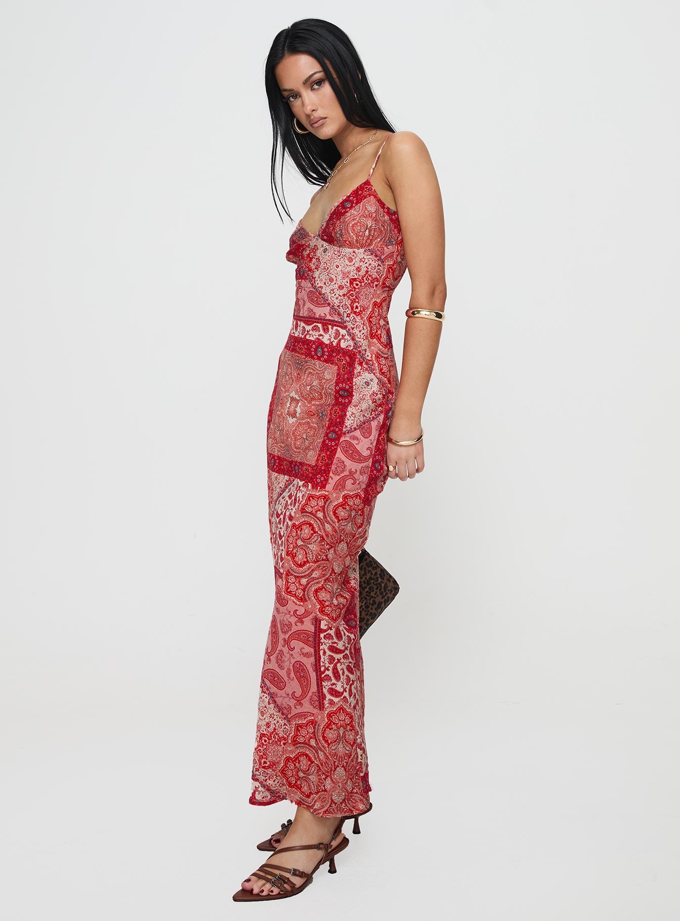 Sugar Plum Maxi Dress Red Paisley Clearance Inexpensive