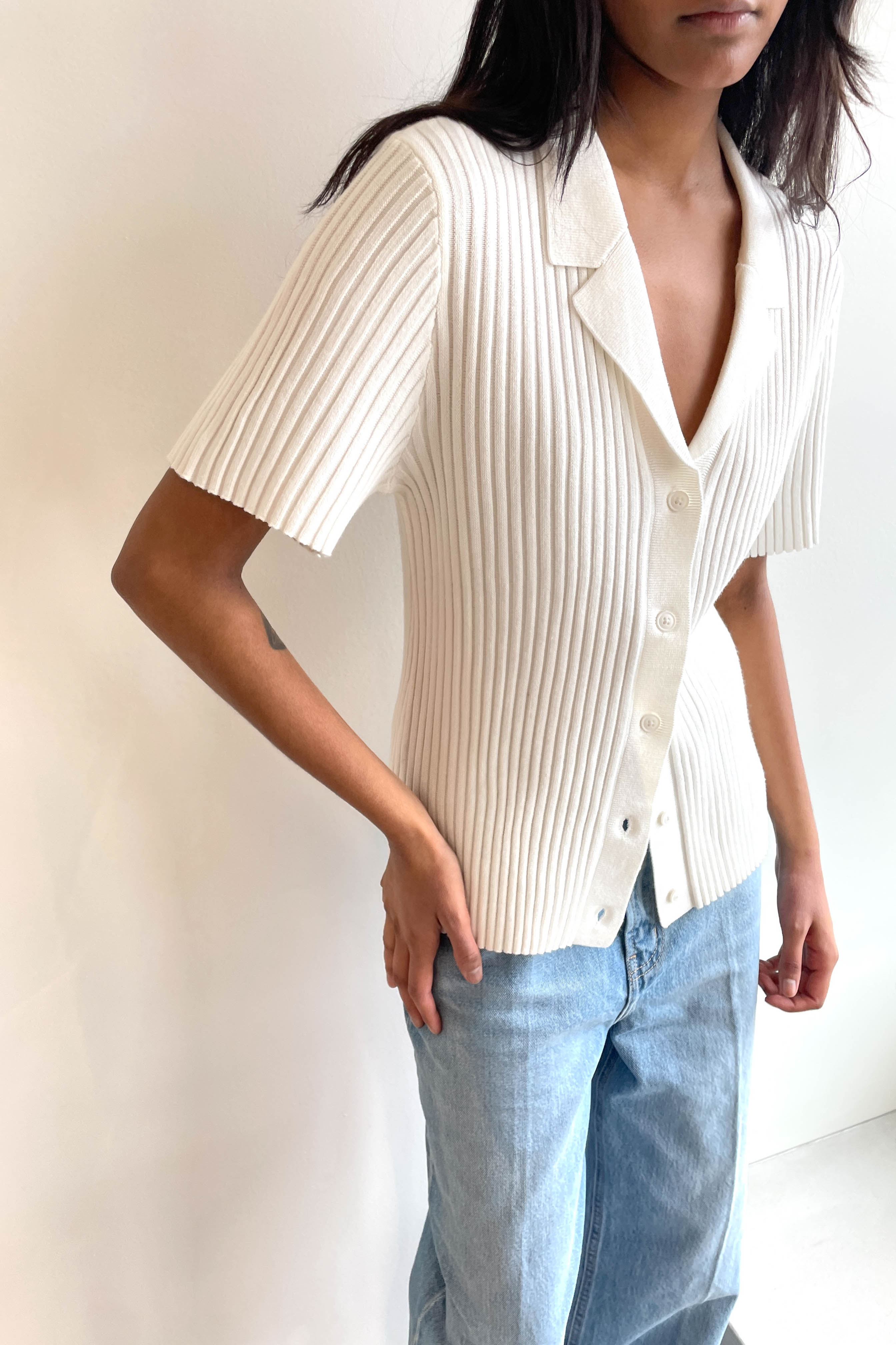 RIBBED BUTTON UP CARDIGAN Clearance Best Place