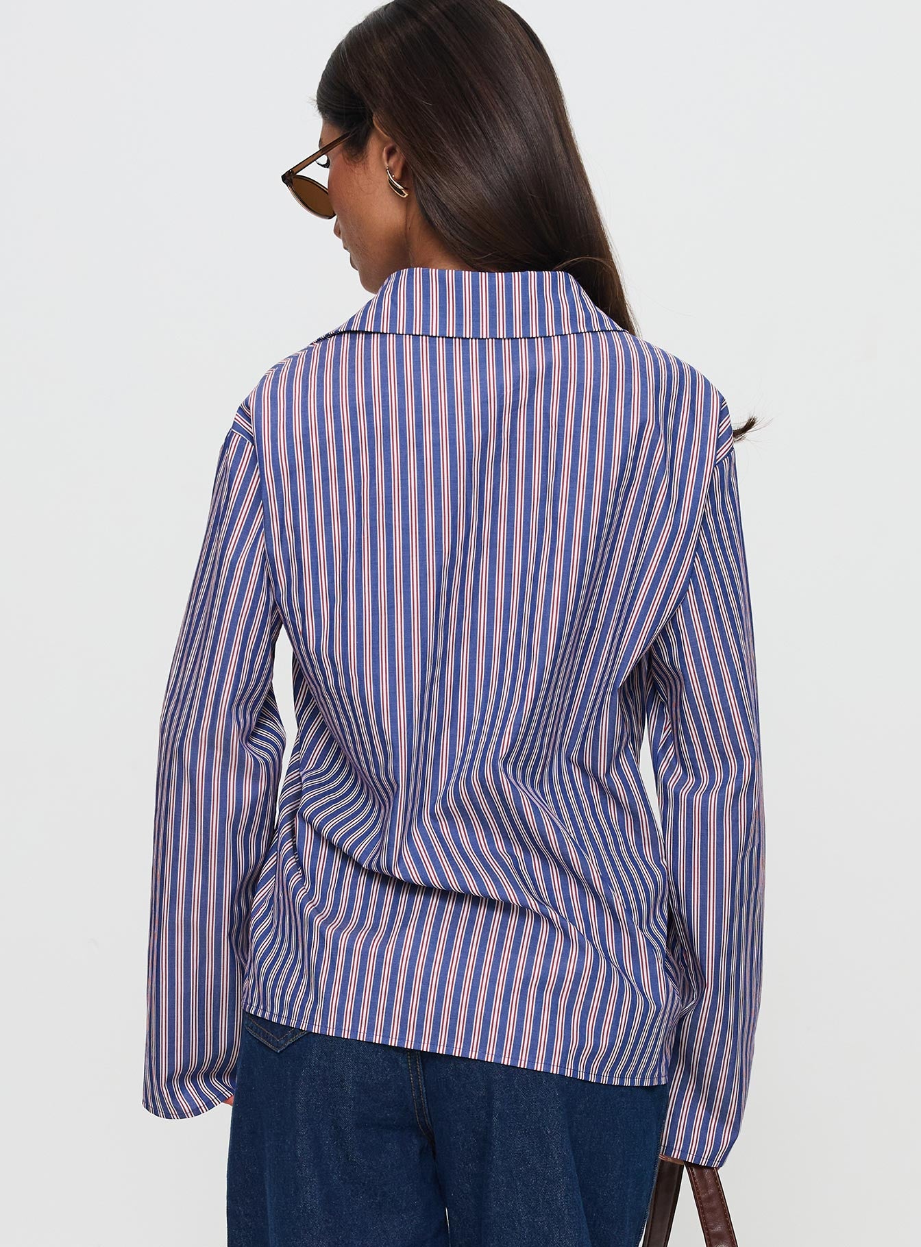 Trillian Long Sleeve Top Navy Stripe Popular Sale Online