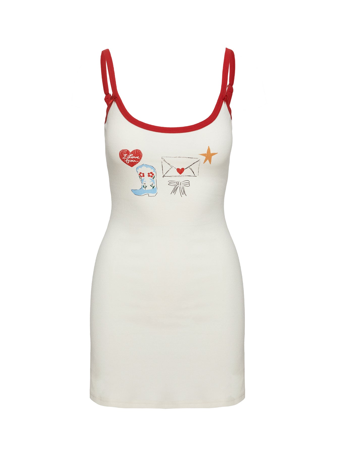 Letters Of Love Rib Sleep Mini Dress Multi Get To Buy