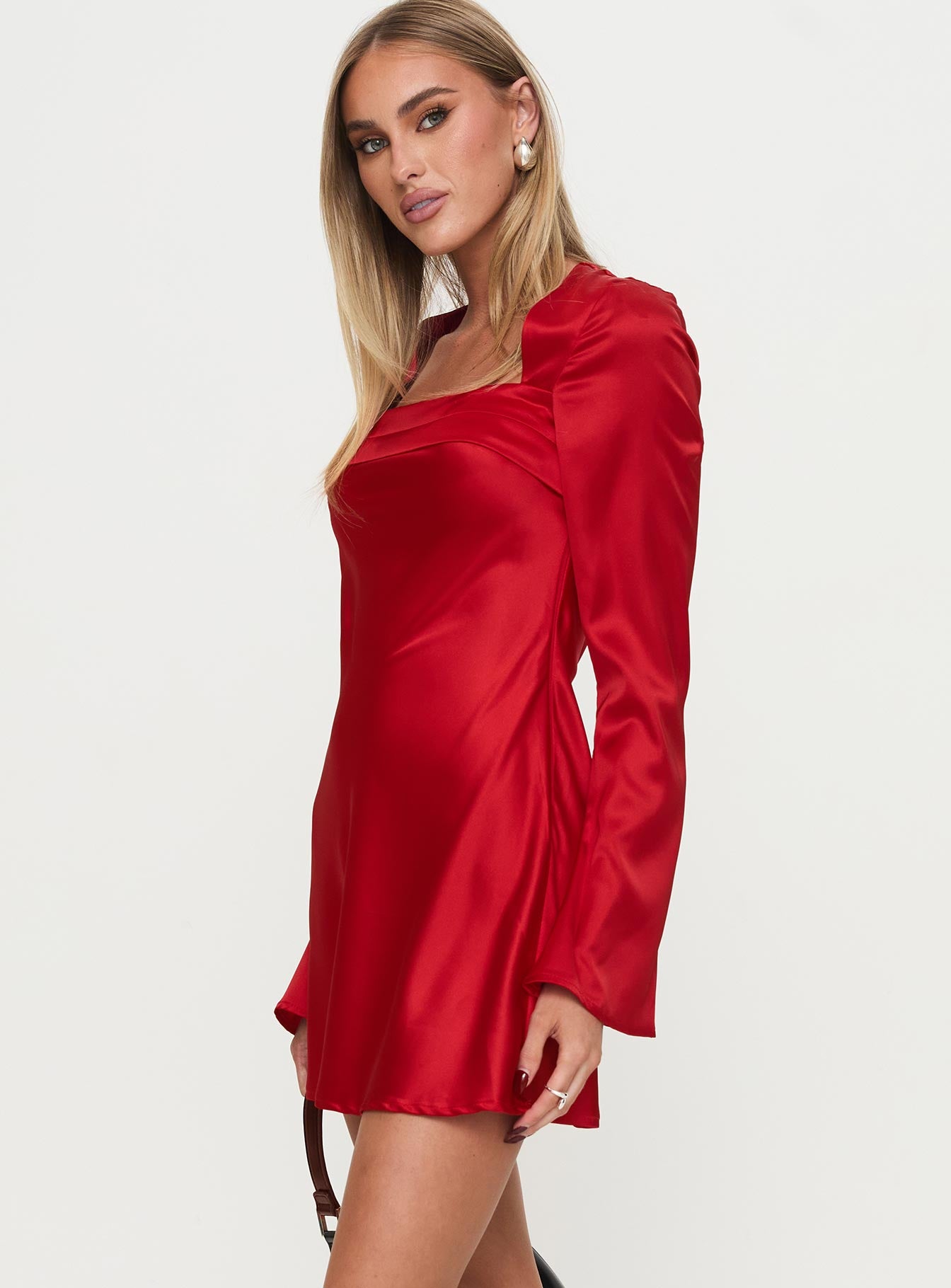 Phillipa Long Sleeve Mini Dress Red For Sale Cheap Pice From China