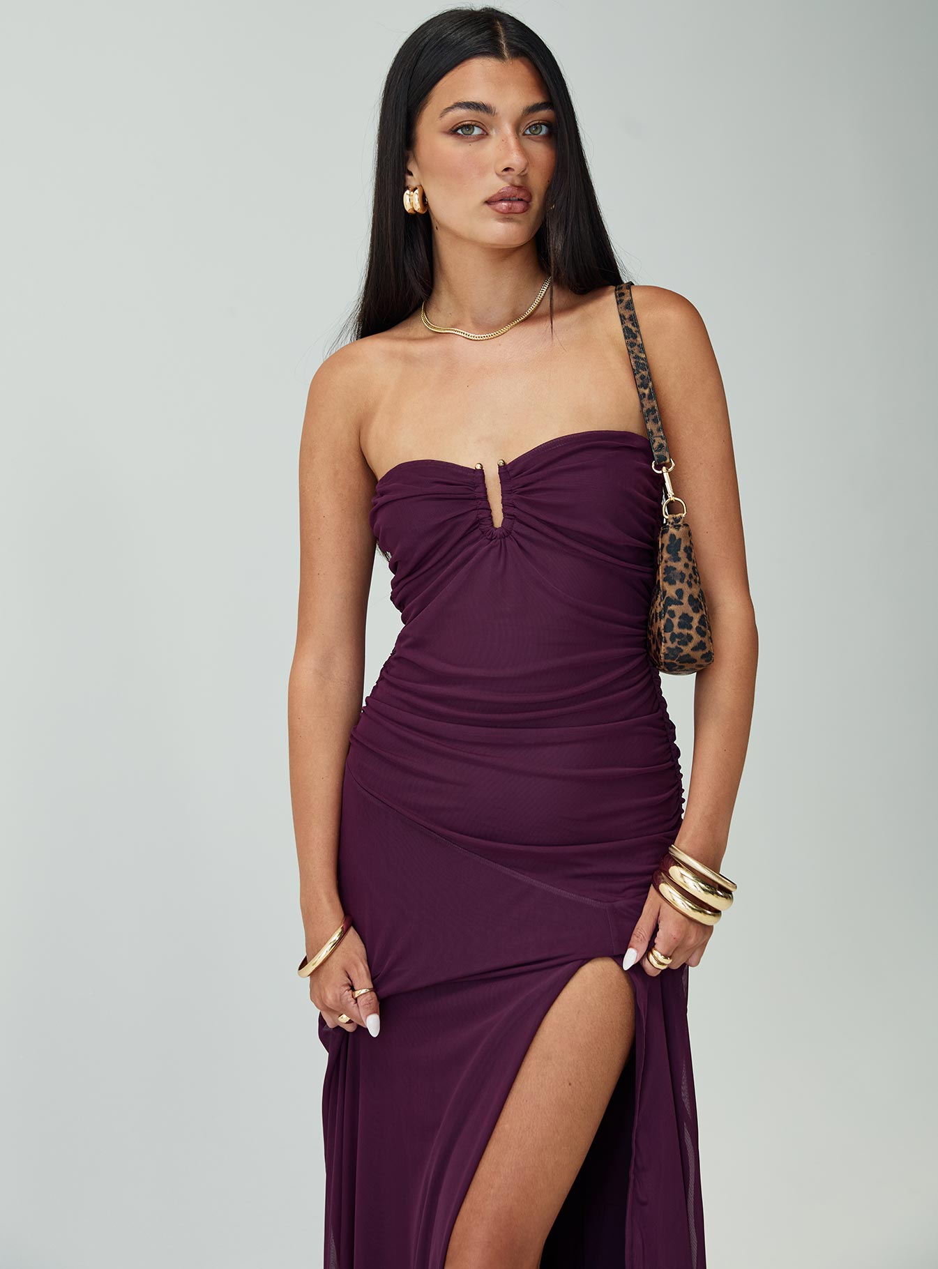 Barbarella Strapless Maxi Dress Purple Clearance Reliable