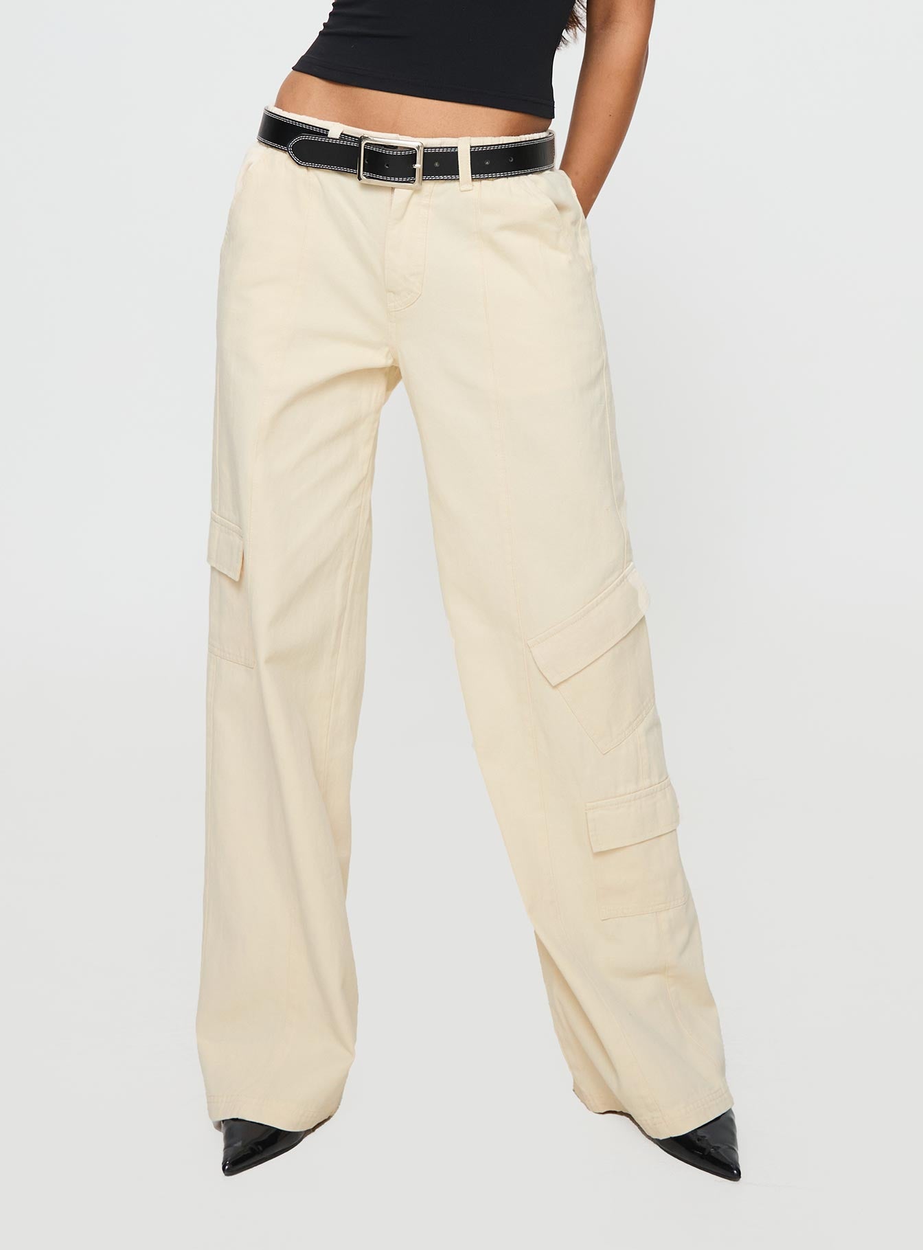 Chicker Mid Rise Pants Beige Sale Great Deals