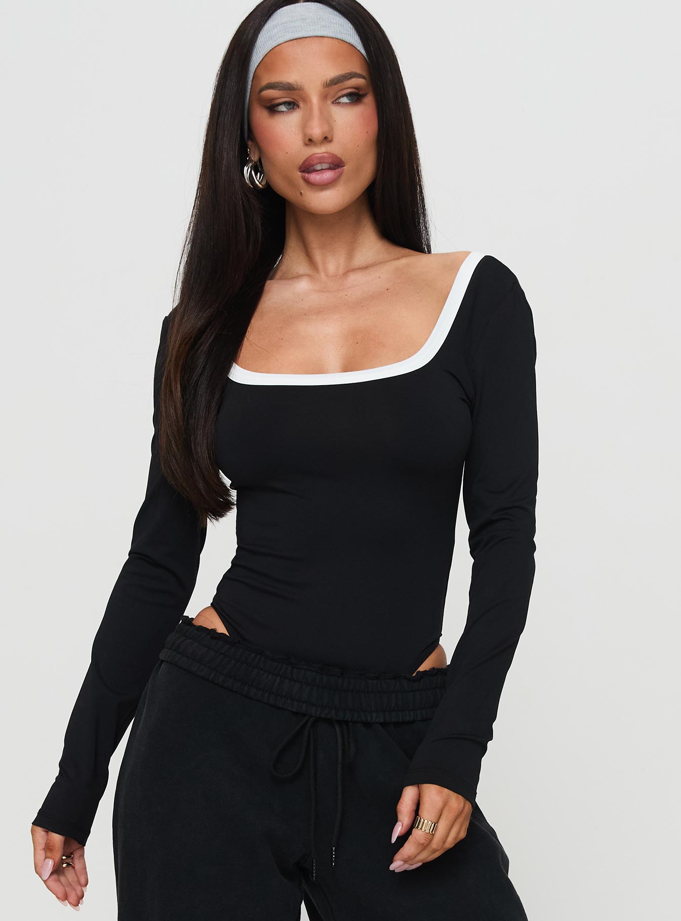 Ender Contrast Trim Bodysuit Black Great Deals Sale Online