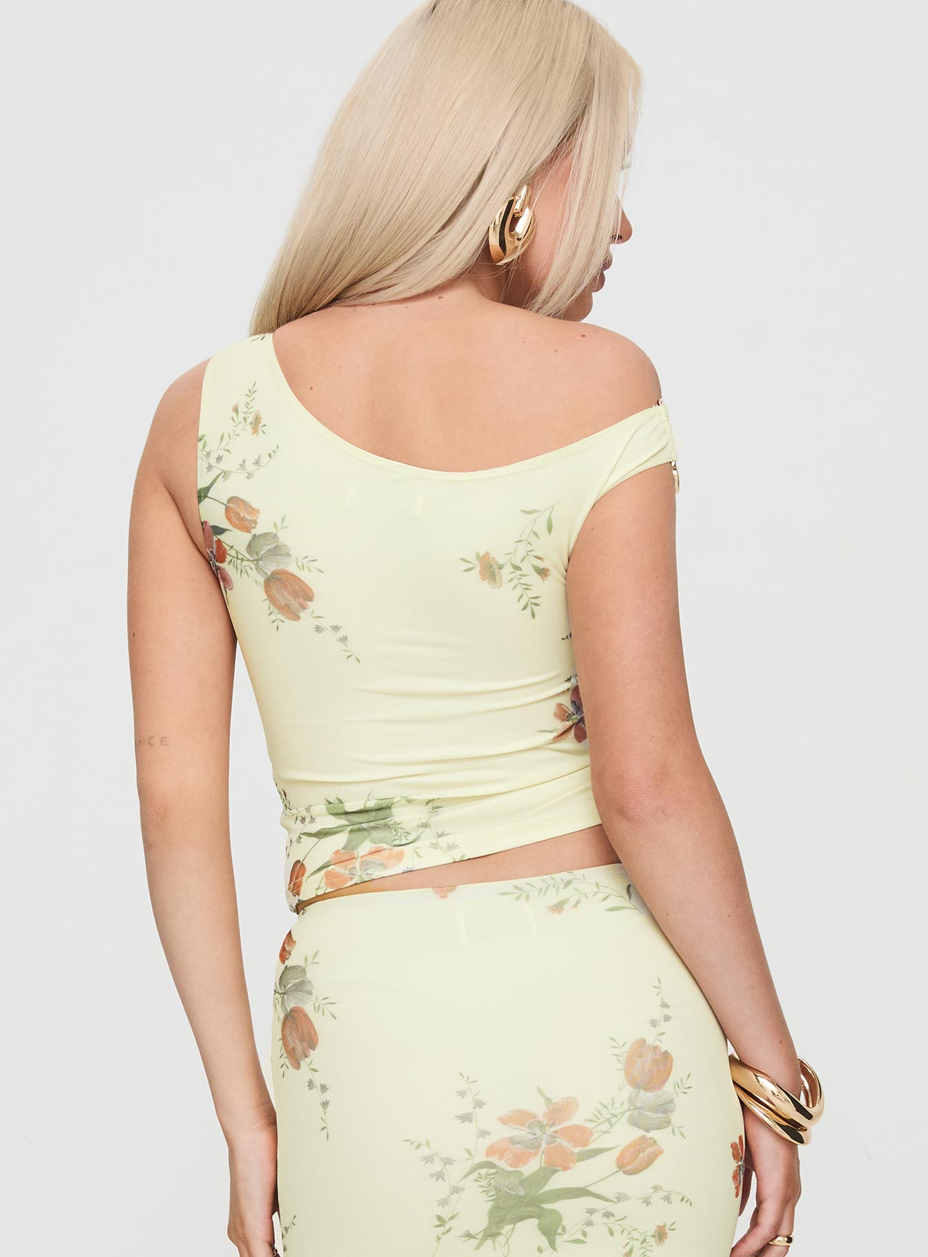 Rios One Shoulder Top Yellow Floral Websites Cheap Pice