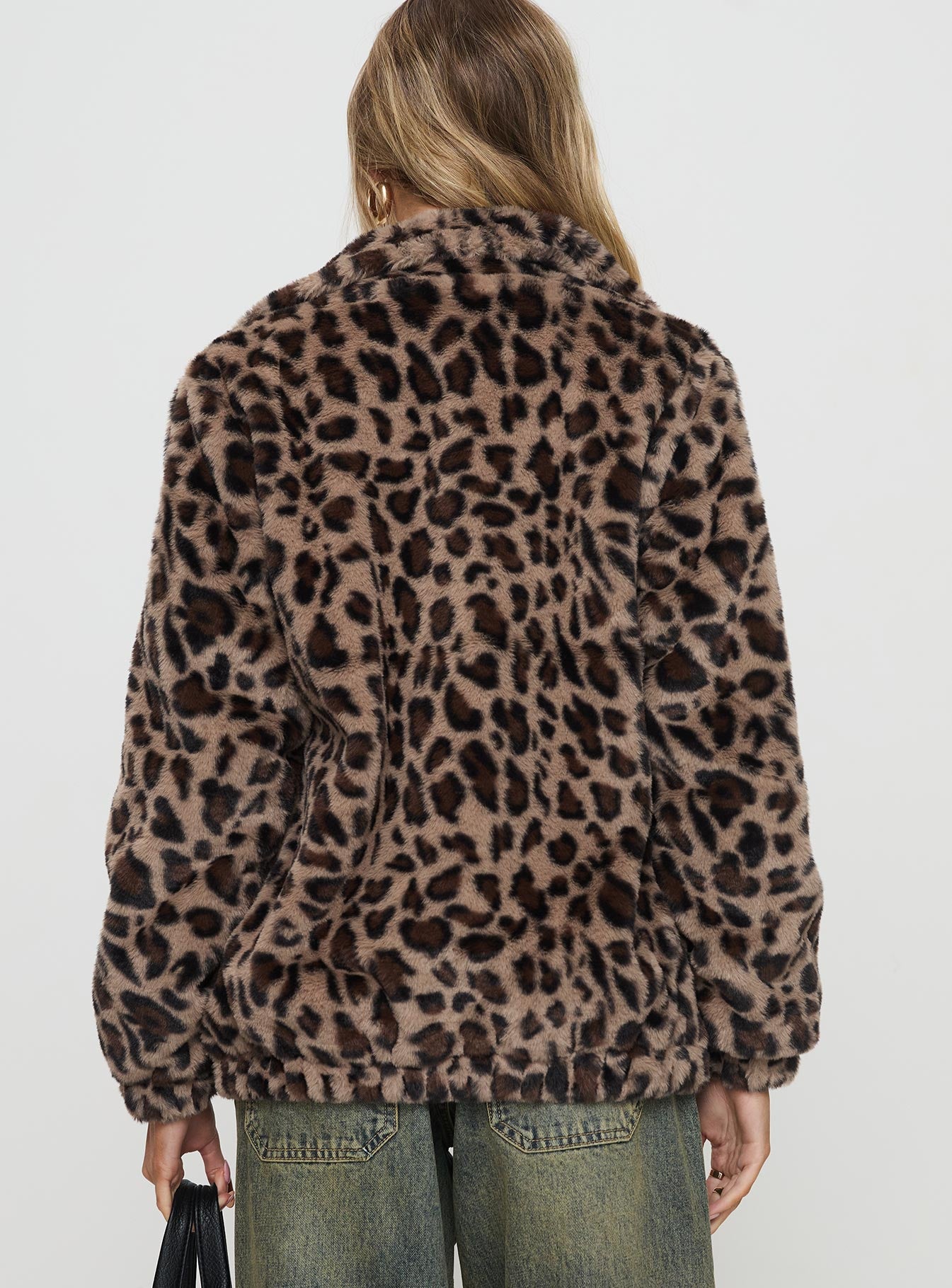 Caine Faux Fur Jacket Leopard Discounts Sale Online