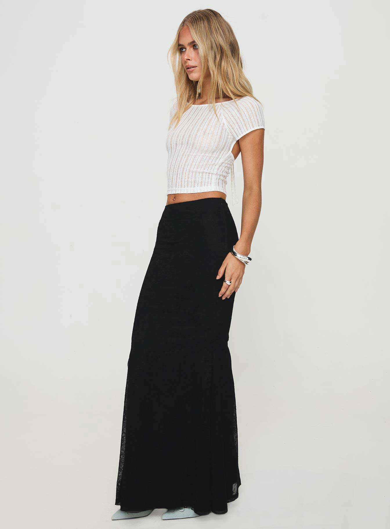 Topping Maxi Skirt Black Petite Low Pice Fee Shipping For Sale