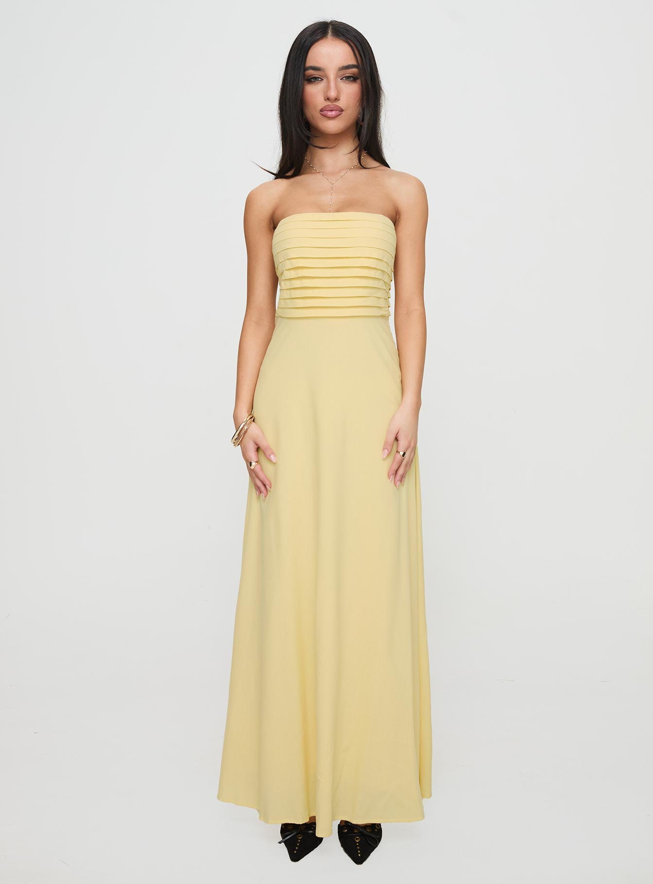 Anamaria Strapless Maxi Dress Lemon For Sale Official Site