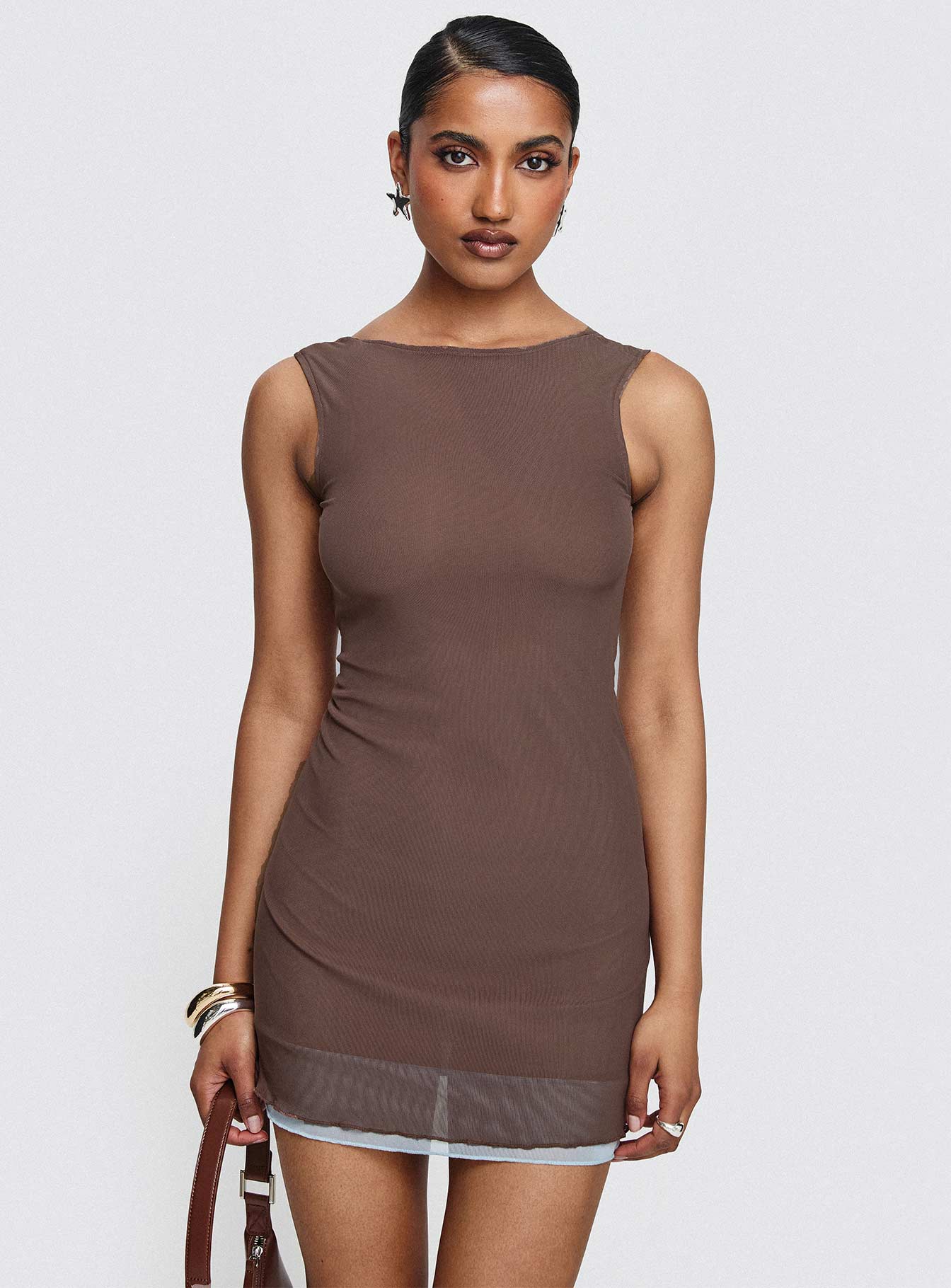 Ren Mini Dress Brown/ Blue Cheap Pice From China