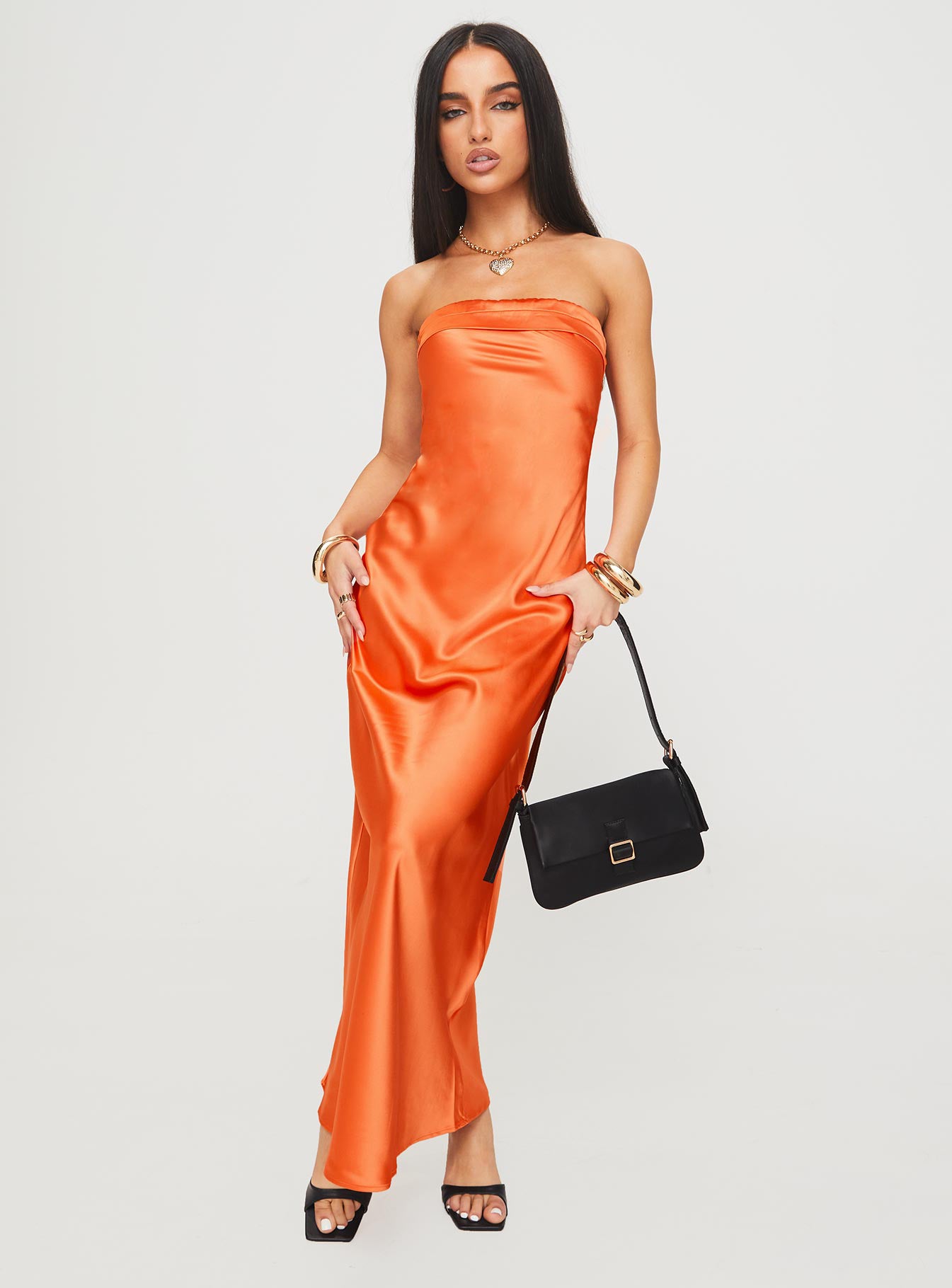 Citrus Kiss Strapless Maxi Dress Orange Manchester Cheap Pice