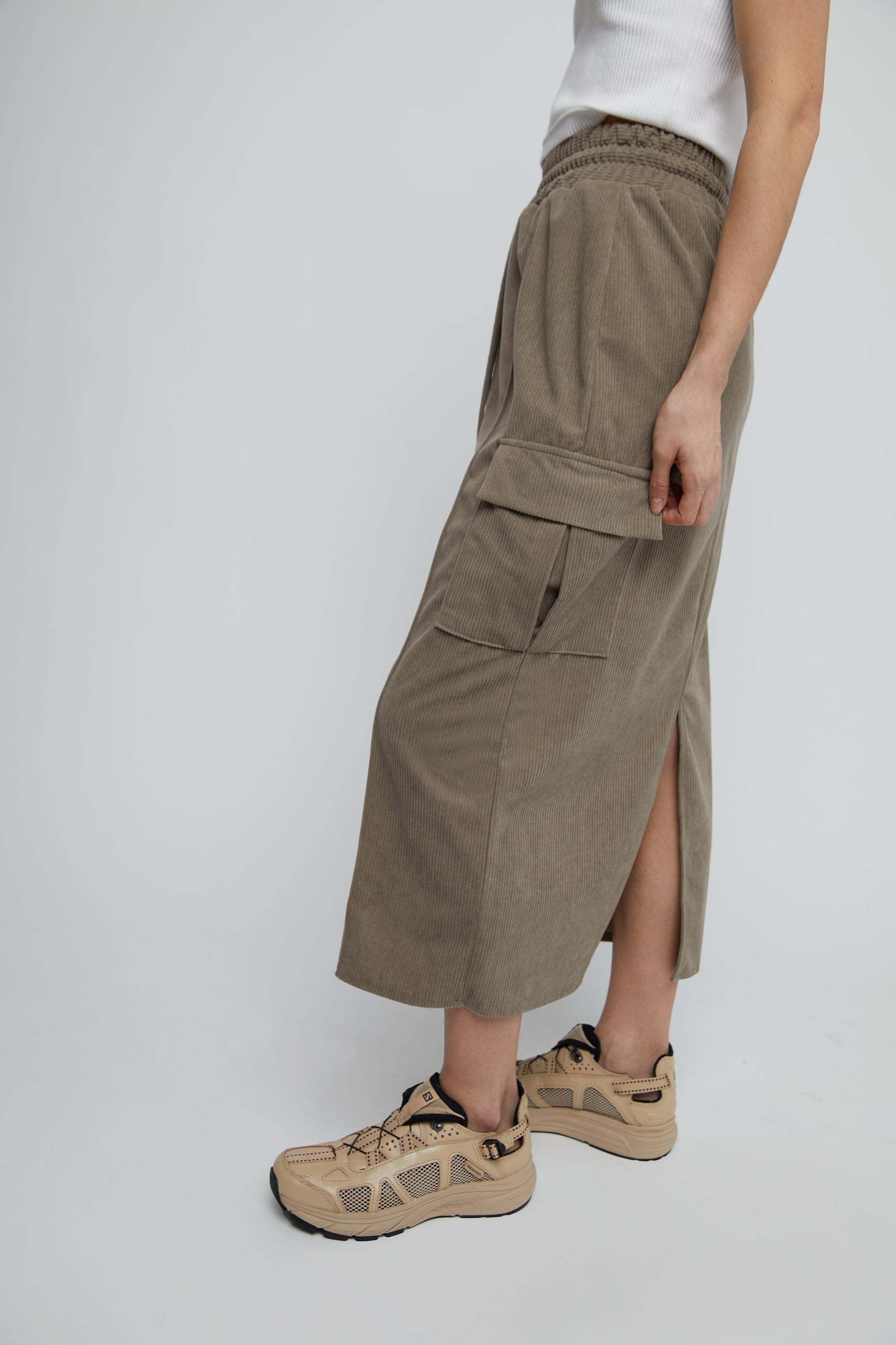 MIDI CORDUROY CARGO SKIRT Cheapest