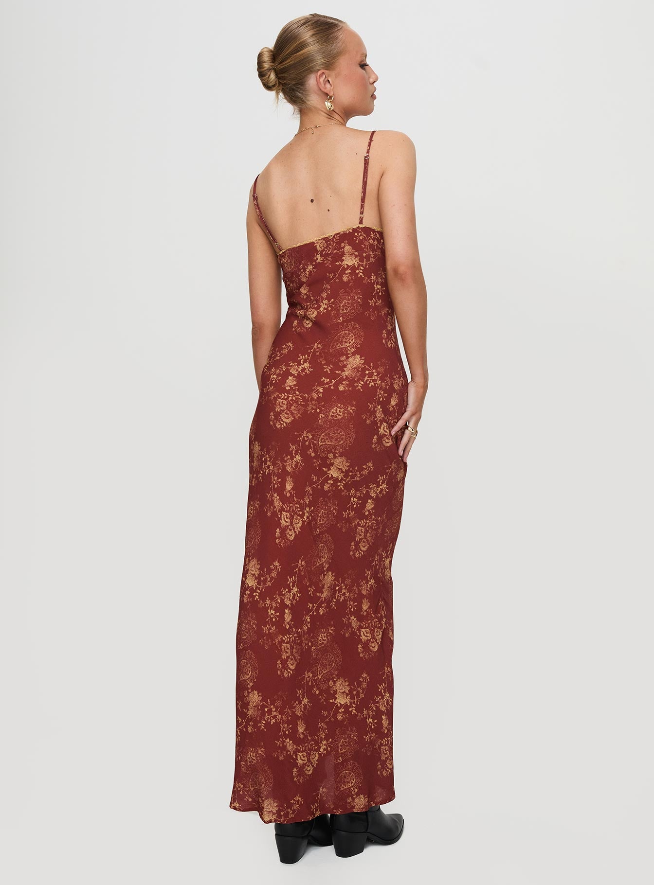 Bombay Bias Maxi Dress Rust Cheap Nicekicks