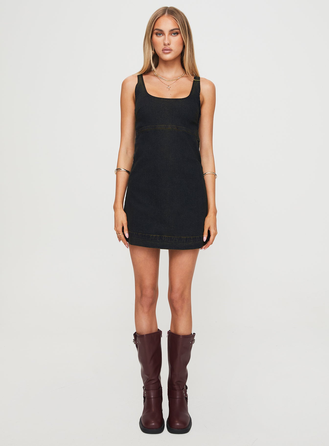 Rautha Denim Mini Dress Black Where To Buy Cheap Real