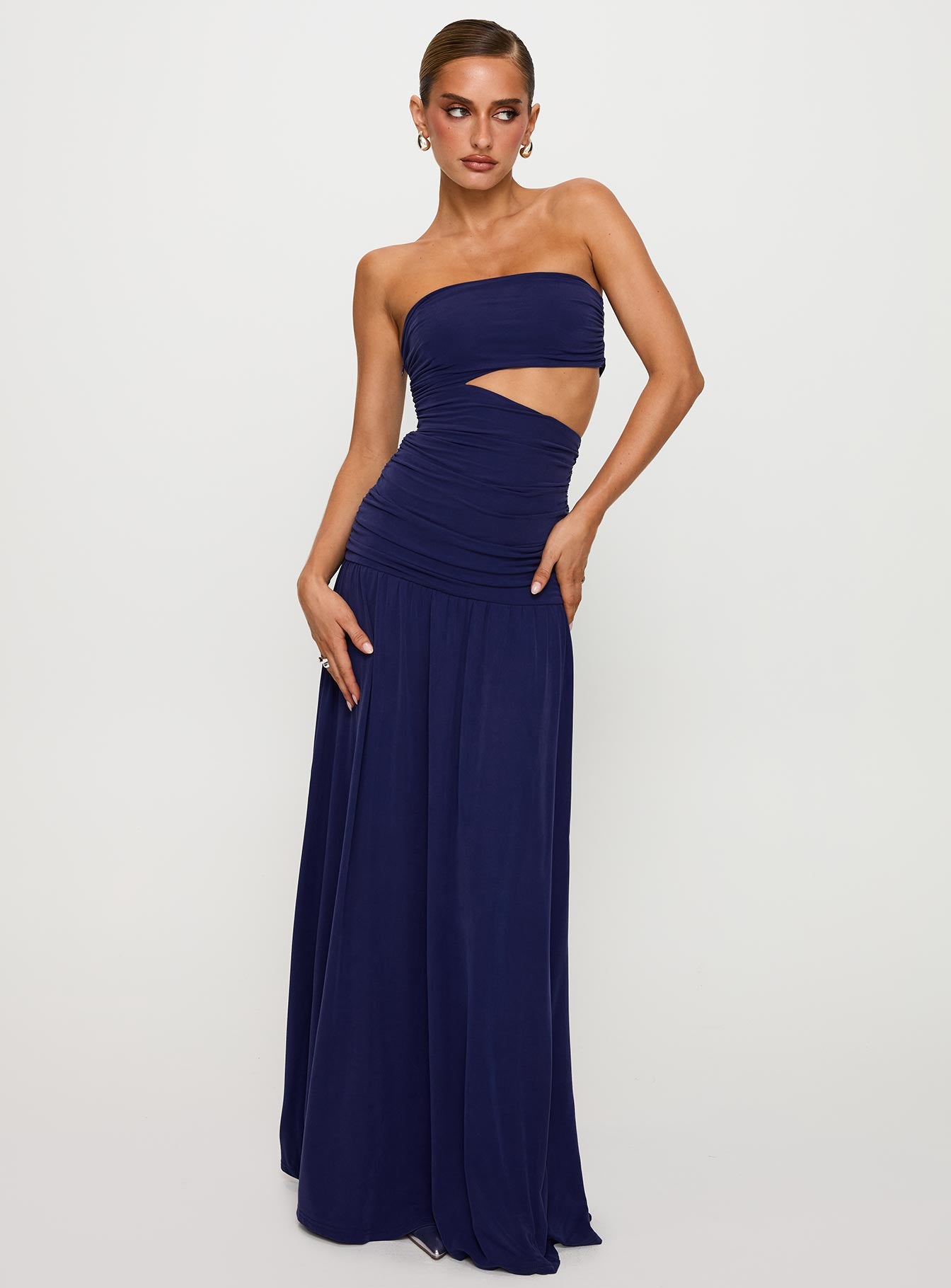 Grandeur Strapless Maxi Dress Navy Sale Wholesale Pice