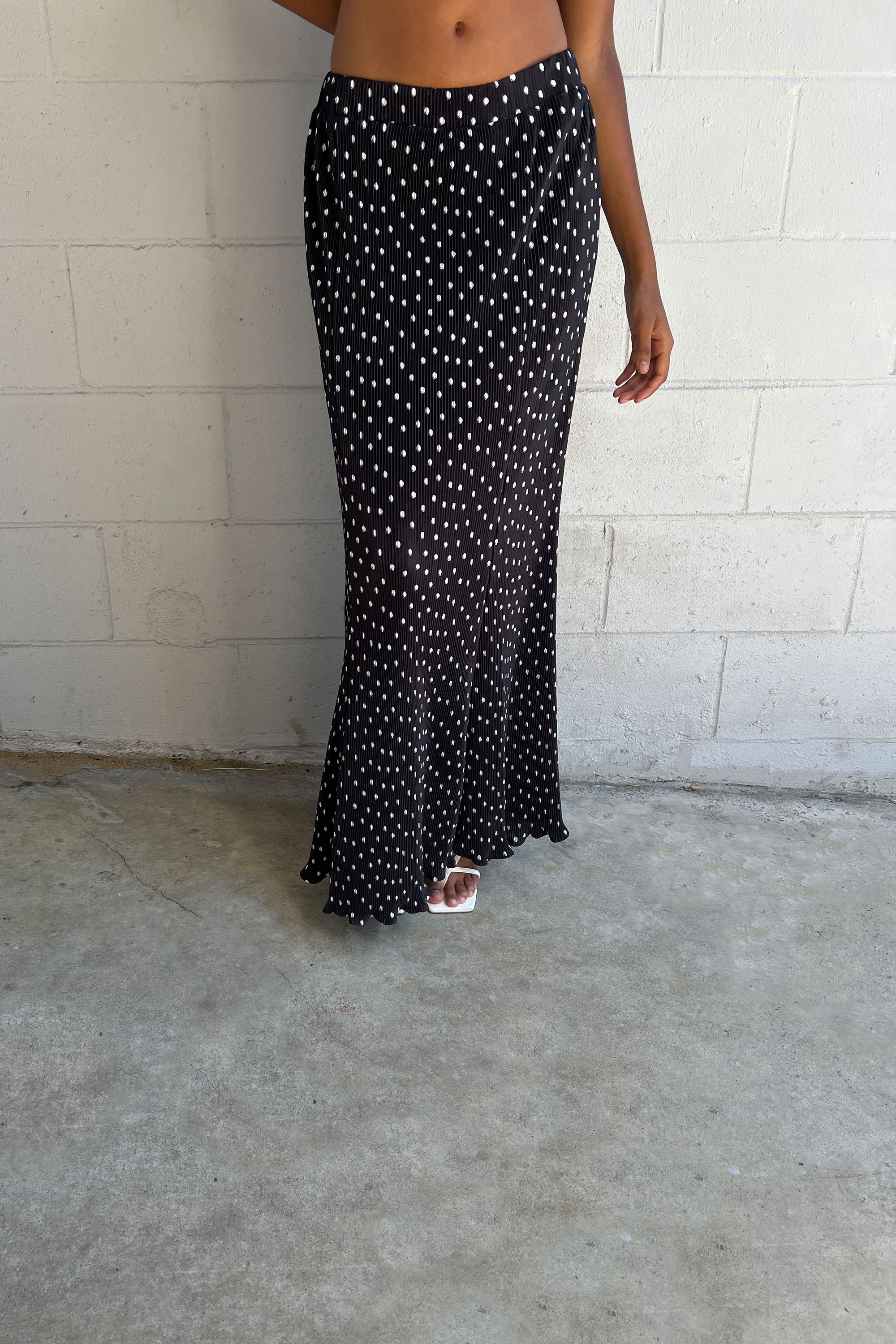 PLEATED PRINTED MAXI SKIRT Cheap Sale Low Cost