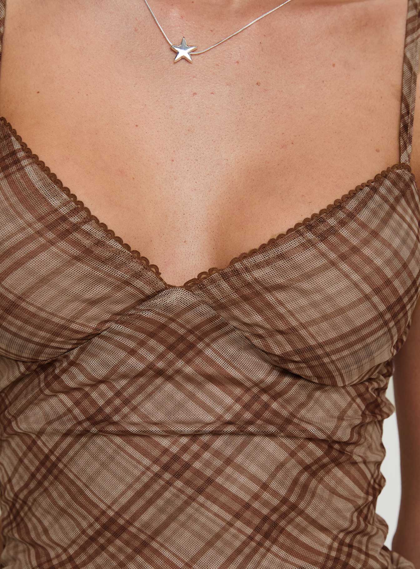 Breigh Top Brown Check Free Shipping Discounts